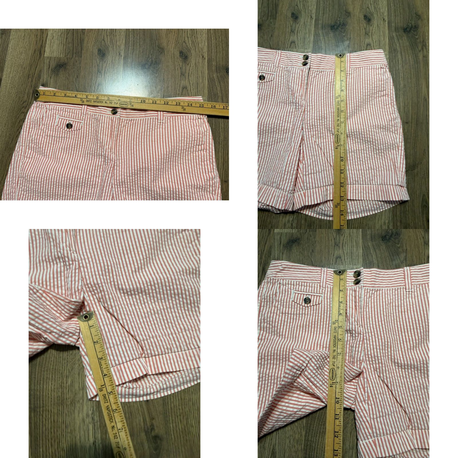 Loft LOFT Shorts Women's Size 0 Pink White Striped Casual Shorts Size 25" / US 0 / IT 36 - 8 Thumbnail