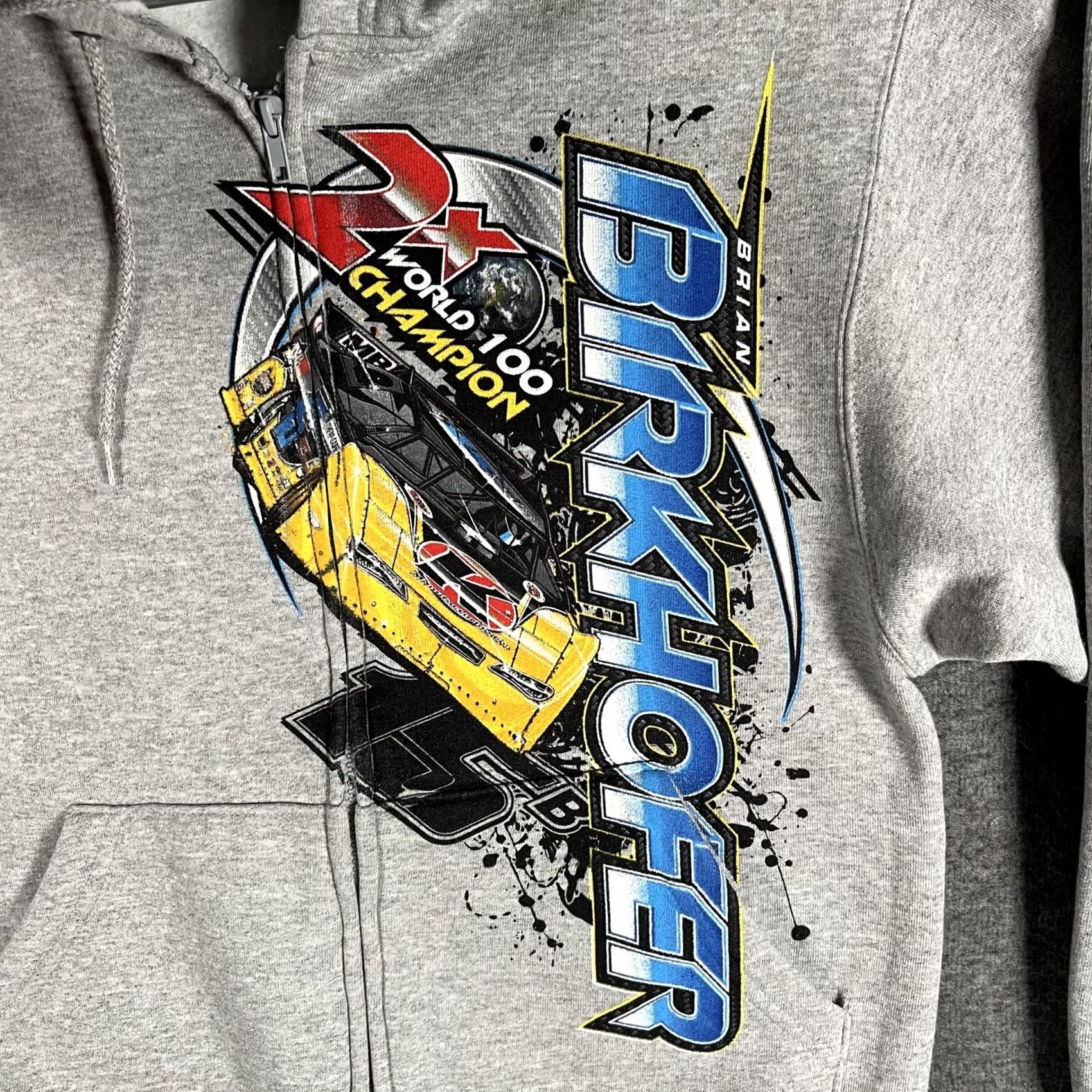 Fruit Of The Loom Brian Birkhofer Hoodie Mens Small Gray Fruit Of The Loom Full Zip Racing Fleece Size US S / EU 44-46 / 1 - 5 Thumbnail