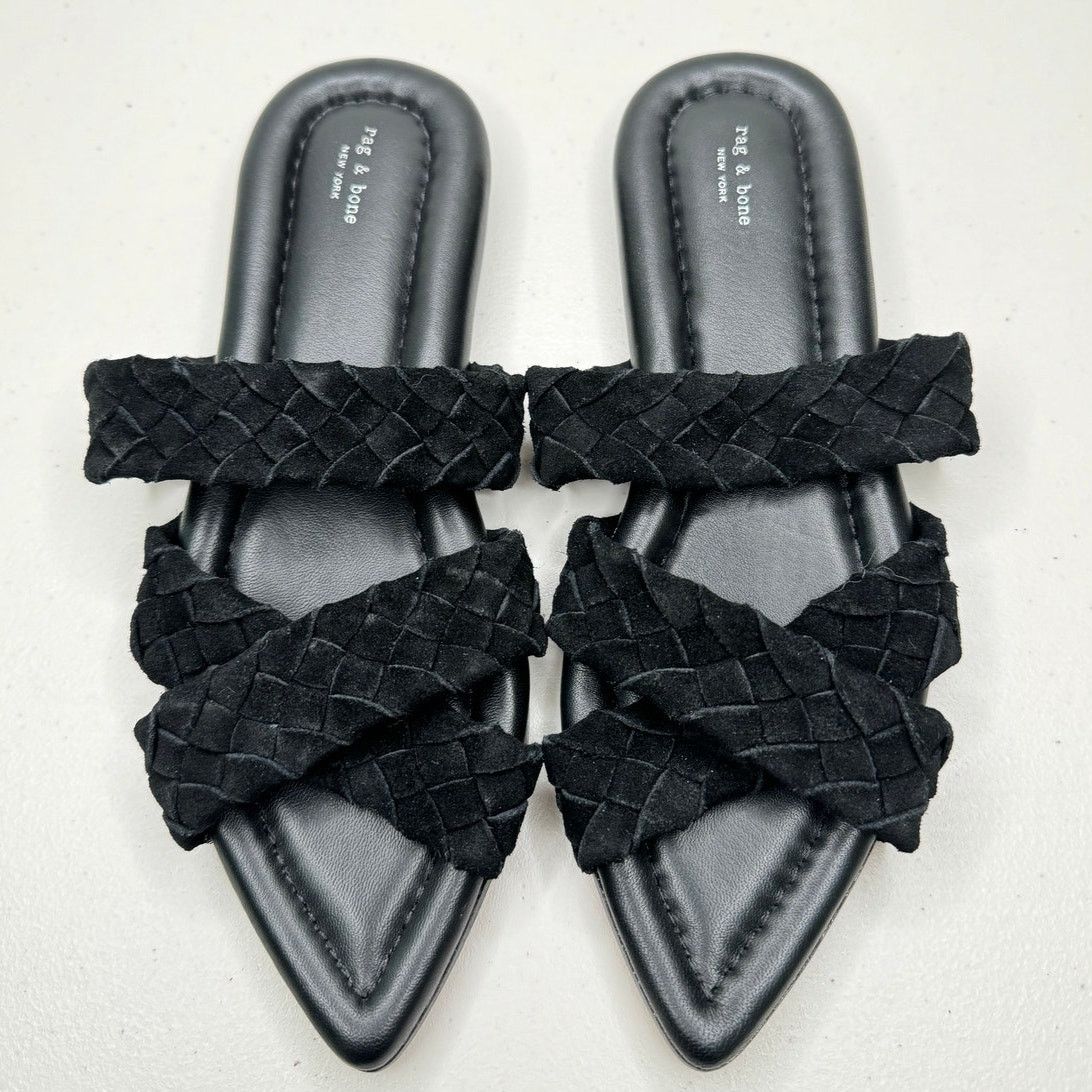 Rag & Bone NEW RAG & BONE Lewis Black Braided Suede Pointed Sandal Size US 7 / IT 37 - 1 Thumbnail