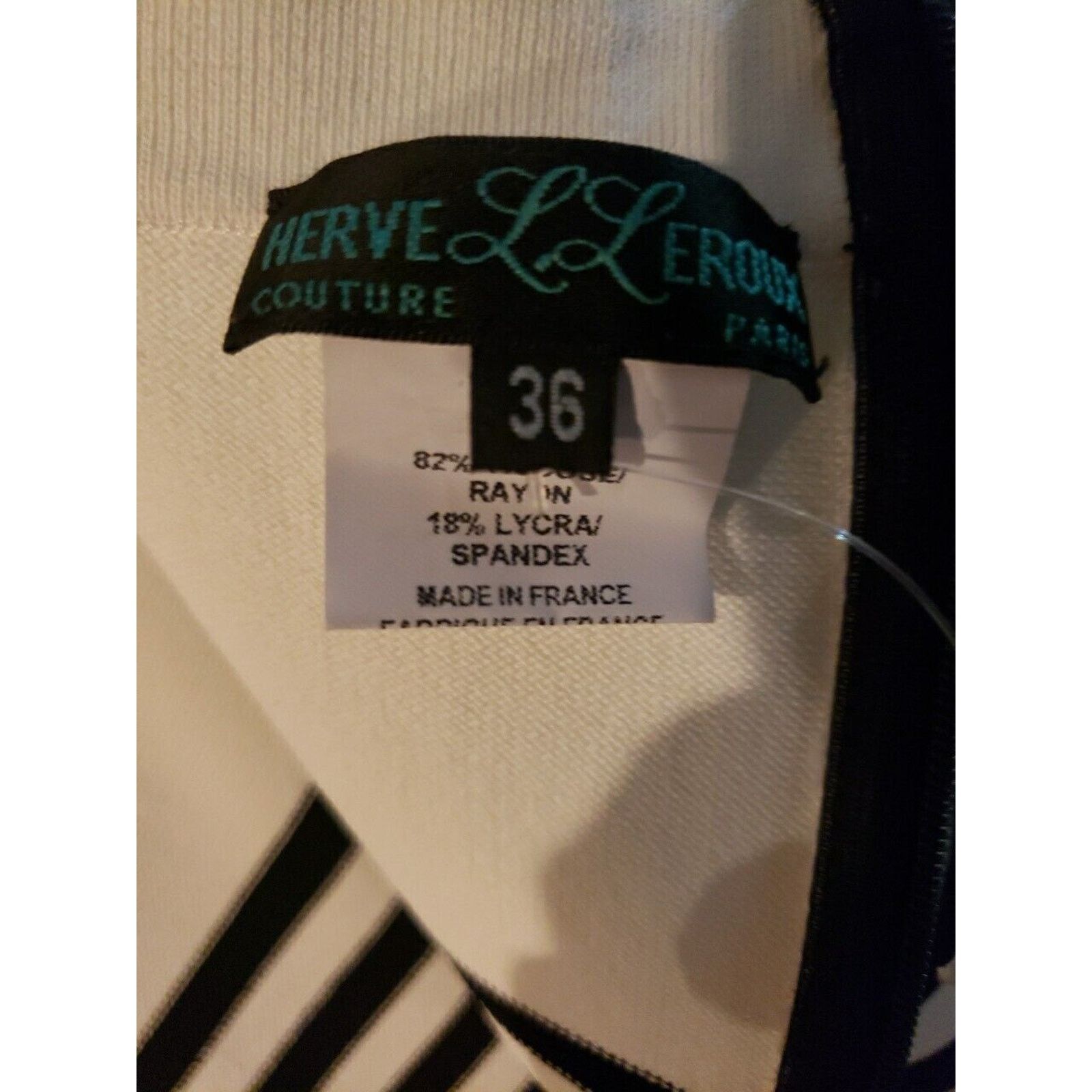 Other HERVE LEROUX Black White Dress 36 Size M / US 6-8 / IT 42-44 - 5 Thumbnail