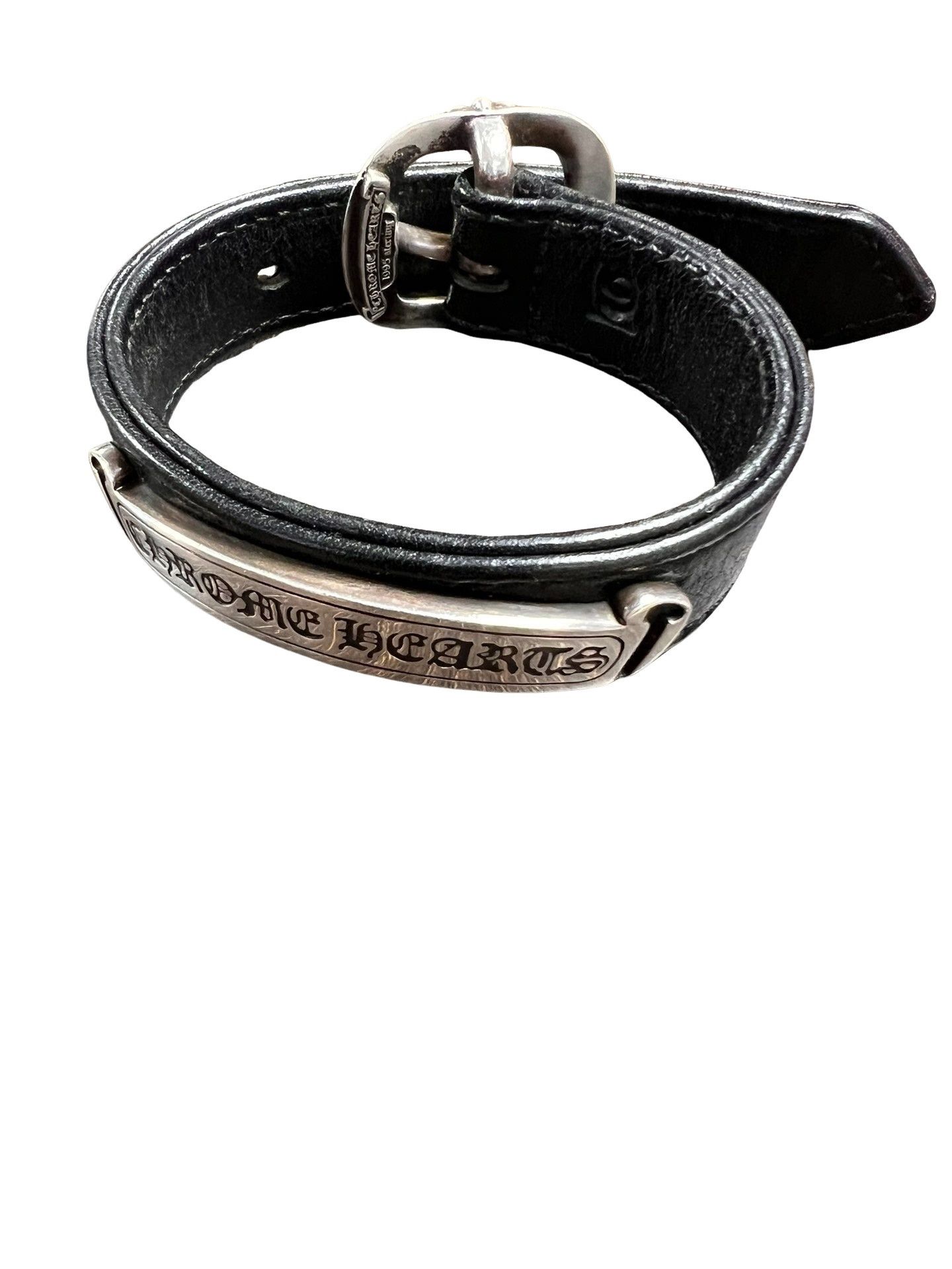 Chrome Hearts Chrome Hearts Silver Scroll Leather Bracelet 9 Size ONE SIZE - 1 Thumbnail