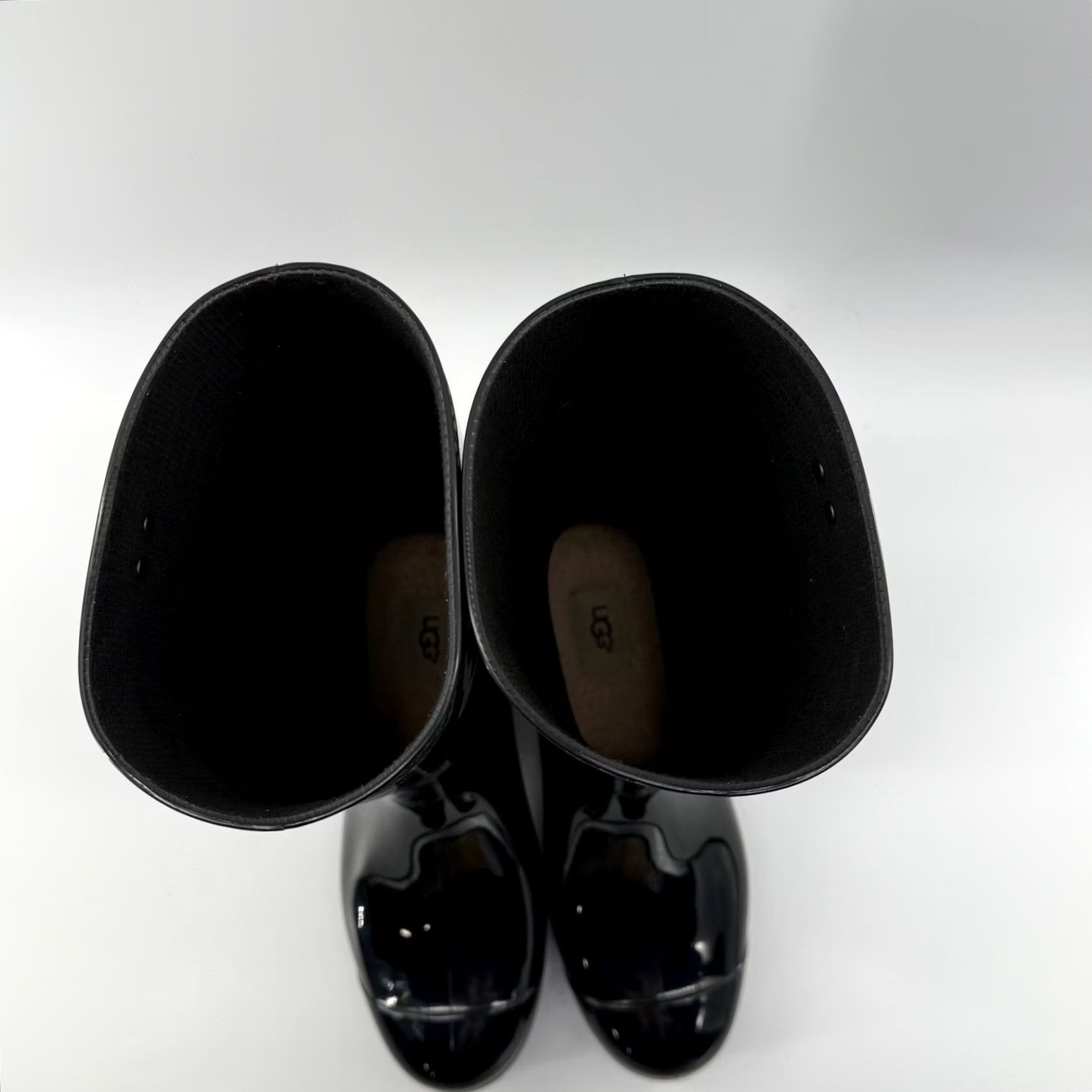 Ugg UGG Shaye Rain Boot Black Glossy Waterproof Knee High Insole Sheepskin 9 Womens Size US 9 / IT 39 - 6 Thumbnail