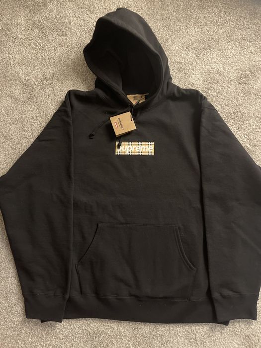 Supreme Supreme Burberry Box Logo Hooded Sweatshirt | Grailed