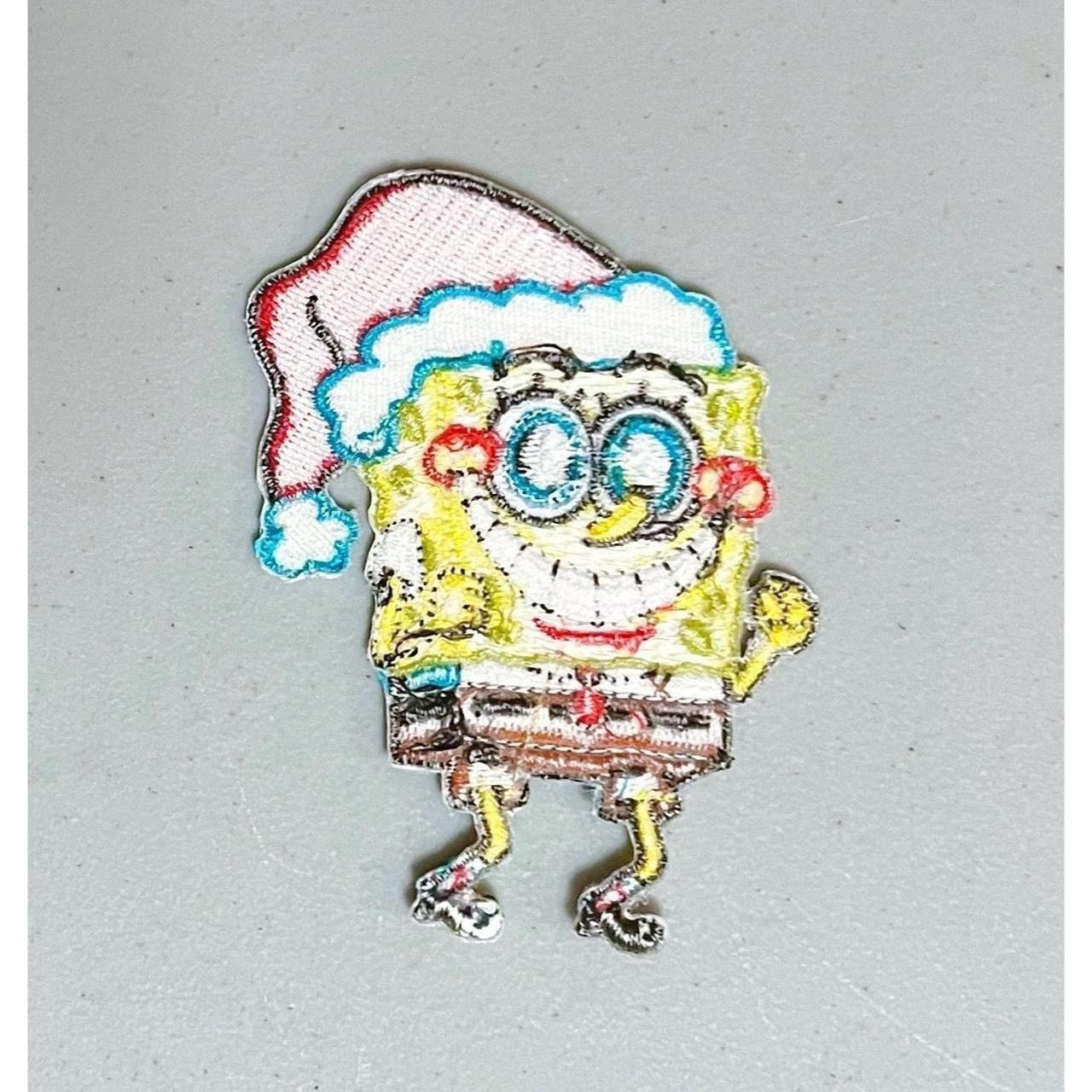 Band Tees × Vintage SpongeBob SquarePants Christmas Holiday Sew-On Patch ✨ Size ONE SIZE - 2 Thumbnail