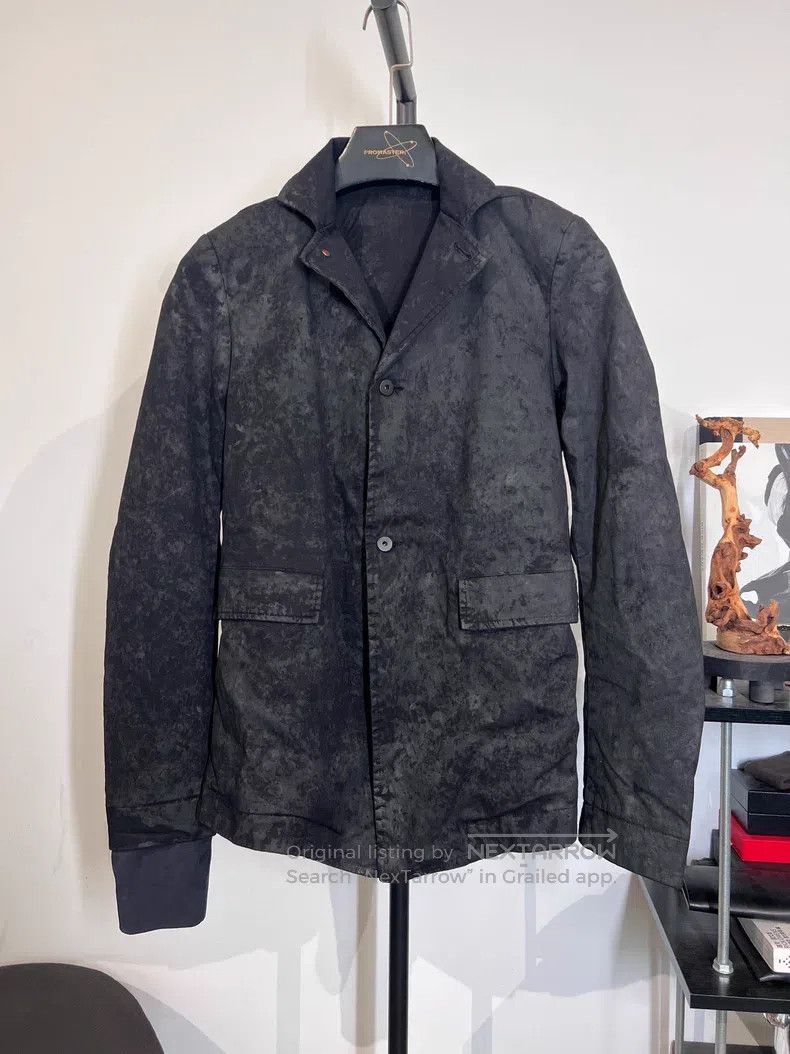 Boris Bidjan Saberi Boris Bidjan Saberi Size S Waxed coated mud-dyed suit jacke Size 36S - 1 Thumbnail