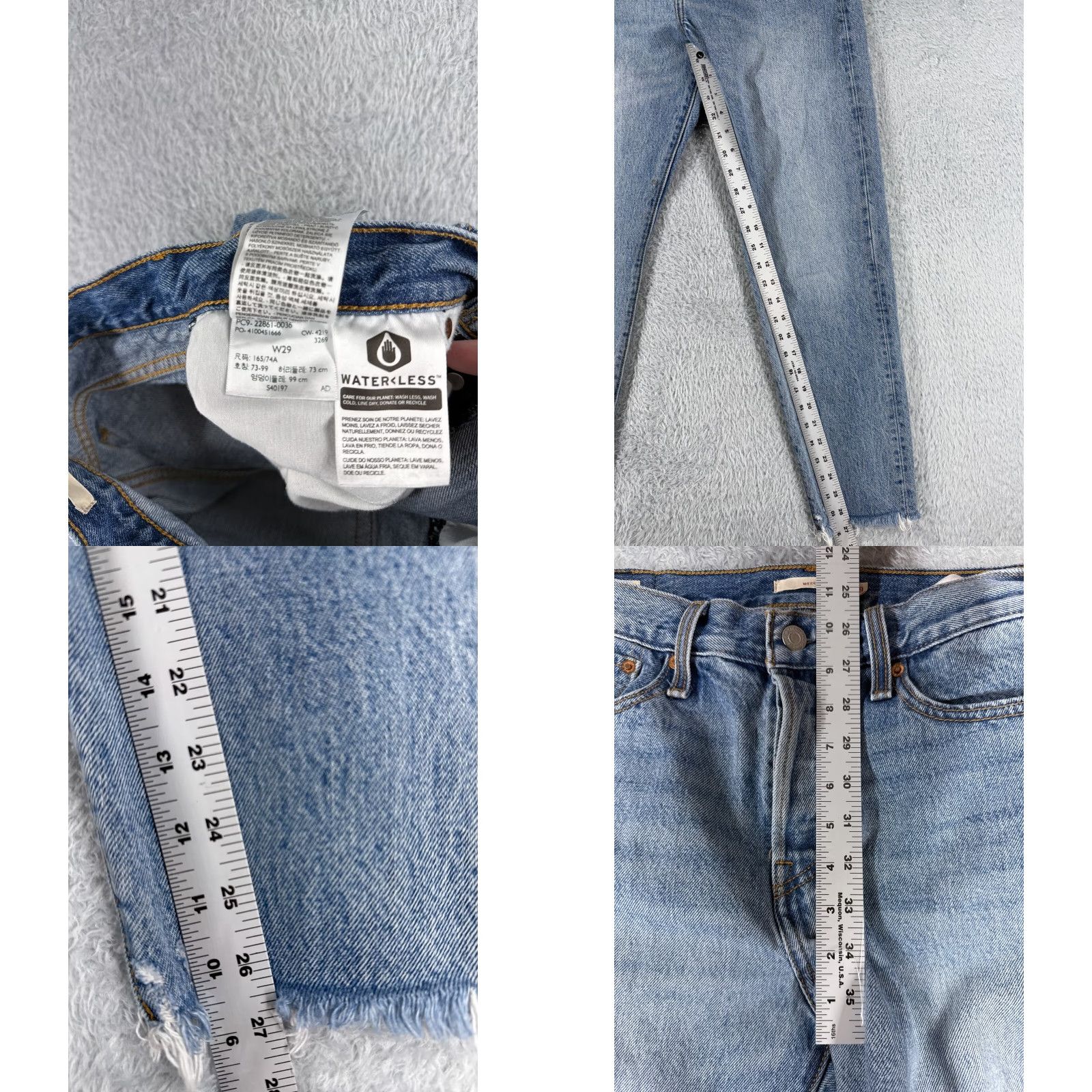 Levi's Levi's Wedgie Fit Jeans Women 29 Blue Denim Distressed Button Fly 29x27 Vintage No Size 29" - 8 Thumbnail