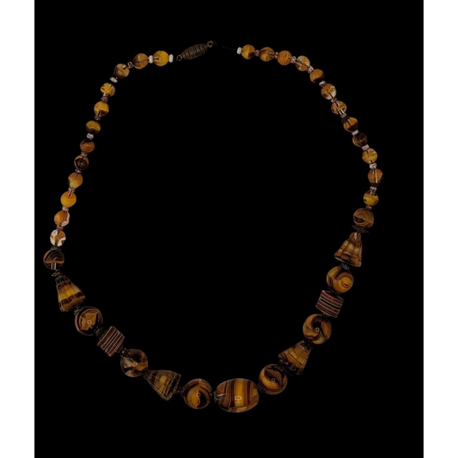 Other Vintage Marbled Glass Necklace In Honey And Earth Tones Size ONE SIZE - 2 Thumbnail