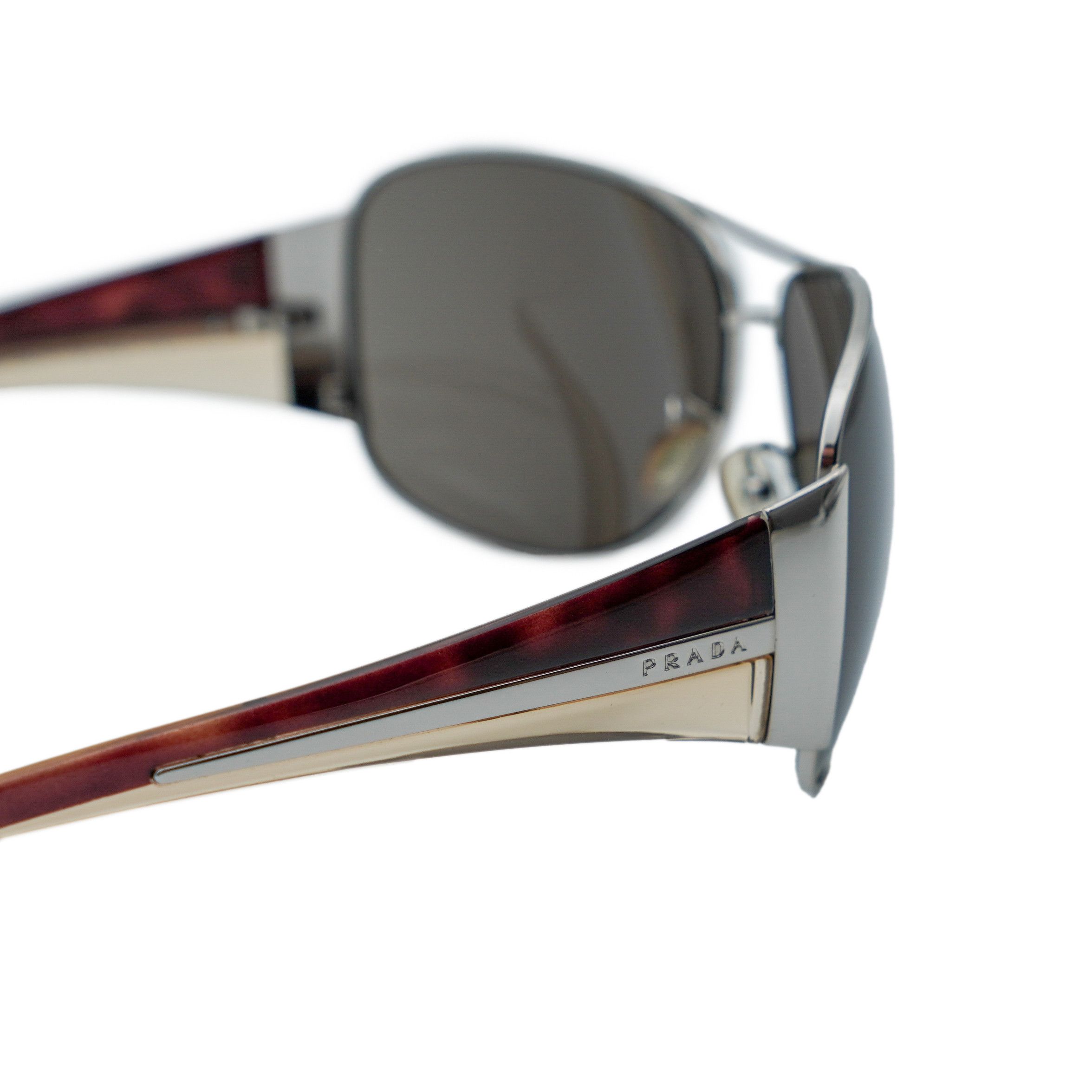 Vintage Prada SPR 75G Silver Metal Logo Aviator Sunglasses display picture 3