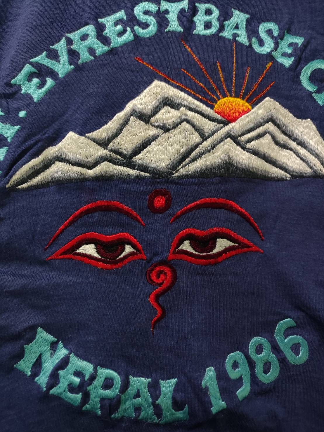 Vintage Vtg 80's Eye Of Buddha Art Single Stitch 50/50 T-Shirt Size US L / EU 52-54 / 3 - 3 Thumbnail