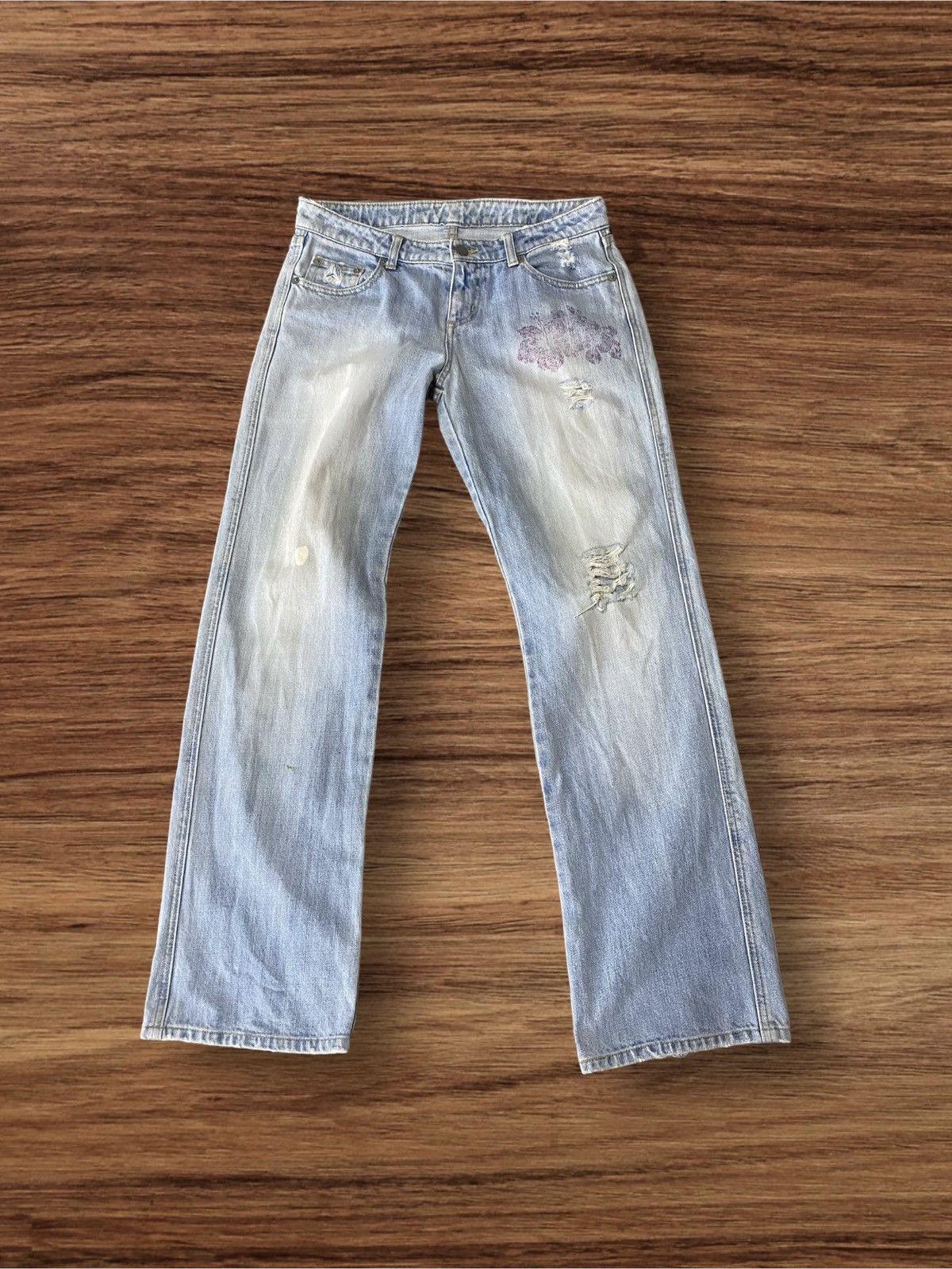 Japanese Brand Counter Culture Faded Distressed Denim