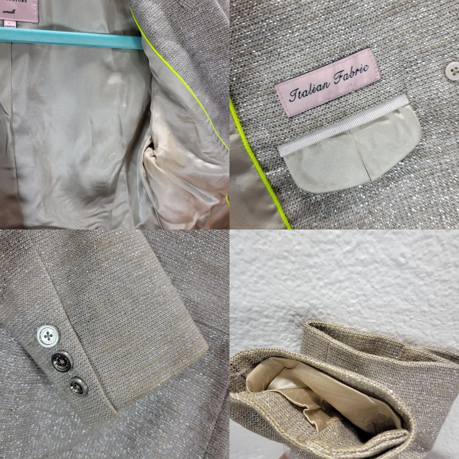 Juicy Couture Juicy Couture Blazer Women's Gray Peak Lapel Two-Button Lined Sz S Shirt Jacket Coral? Size S / US 4 / IT 40 - 8 Thumbnail