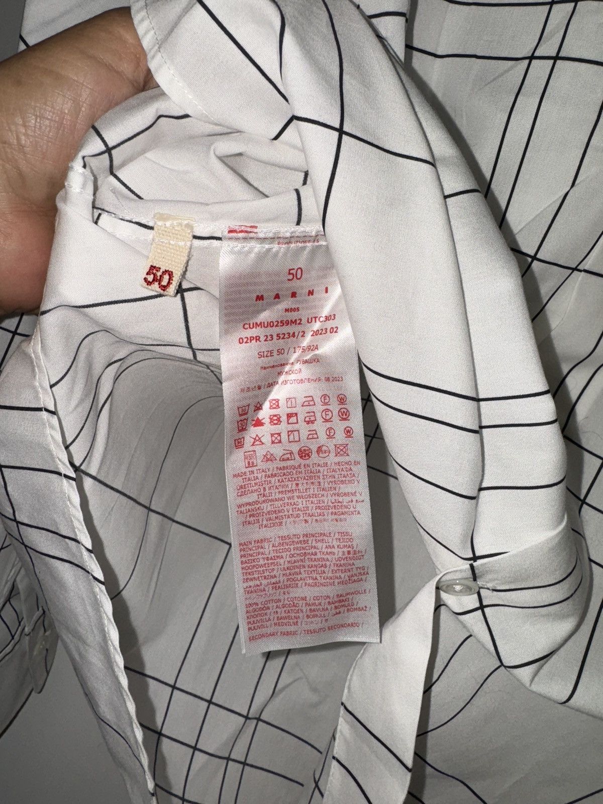 Marni Marni Thin Check Poplin Shirt Blue/white Long Sleeve 50 Size US M / EU 48-50 / 2 - 2 Thumbnail