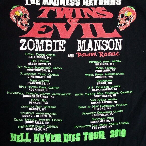 Band Tees Rob Zombie Marilyn Manson Hell Never Dies Tour T-Shirt Size US L / EU 52-54 / 3 - 7 Thumbnail