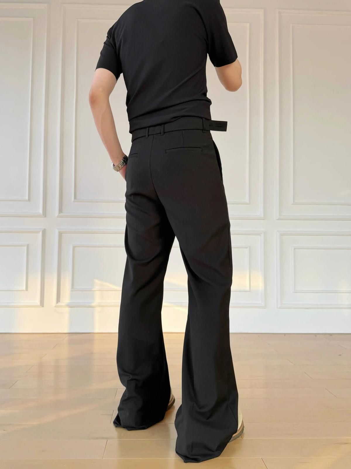 Other Black Wide Leg Pants, Men's Flared Trousers Size US 32 / EU 48 - 3 Thumbnail