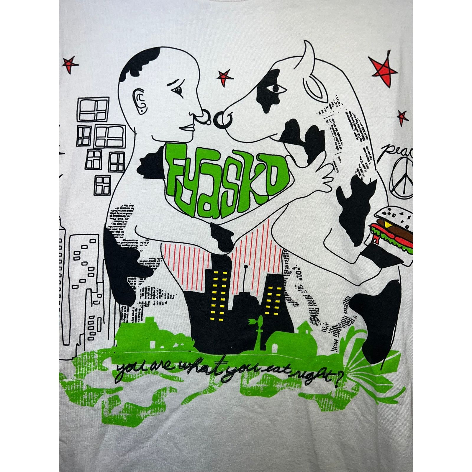 Band Tees Fyasko Shirt You Are What You Eat Cow Peace Vegetarian Tee L Size US L / EU 52-54 / 3 - 4 Thumbnail