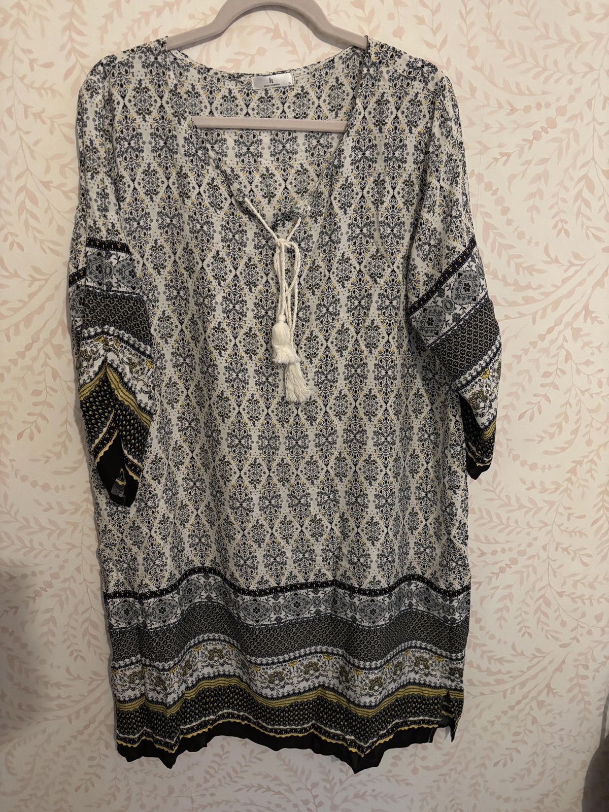 Other IT Bohemian Style Long Sleeve Dress with Tassel Tie Size XL / US 12-14 / IT 48-50 - 2 Thumbnail