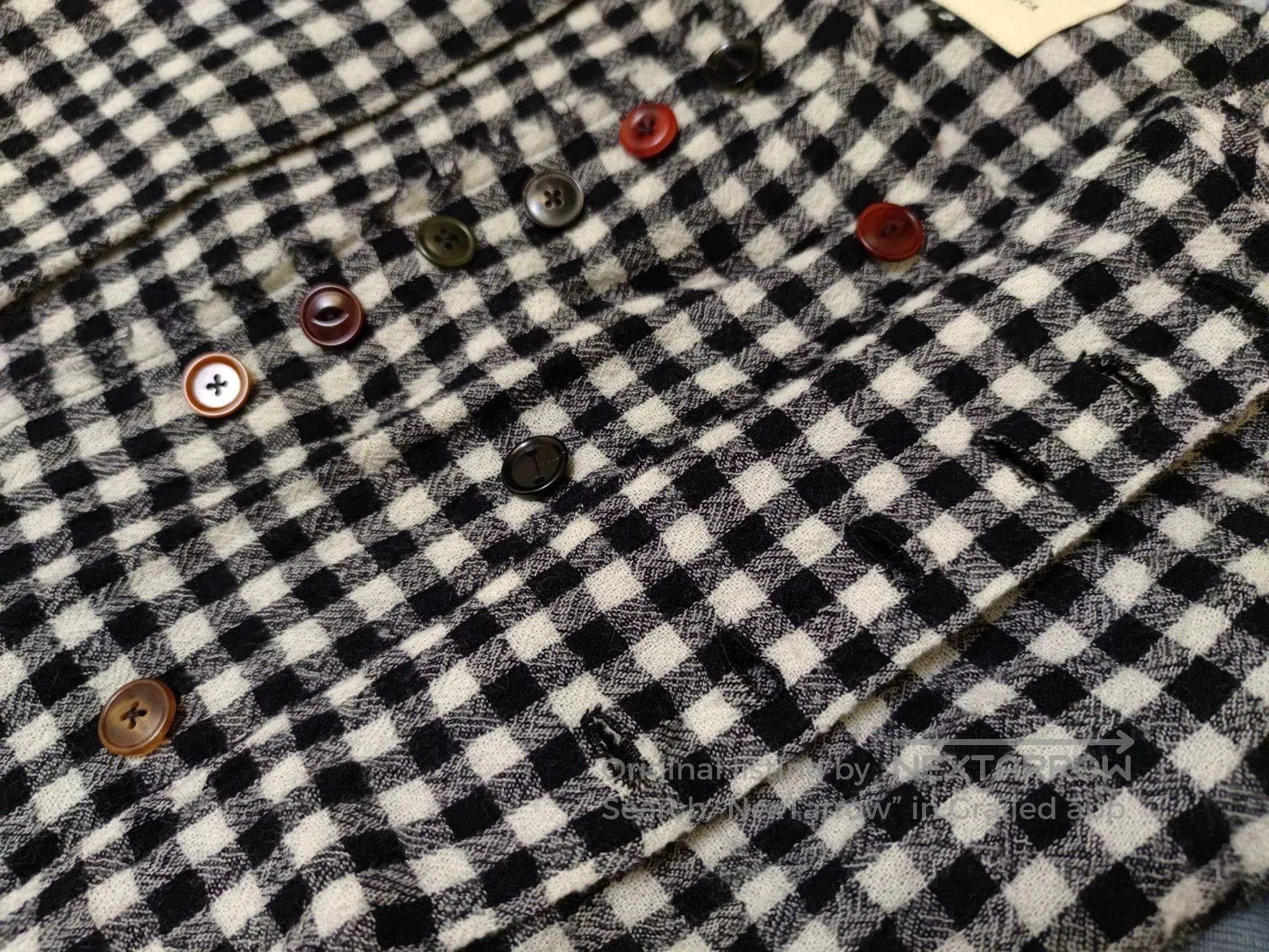 KLASICA Artisan Plaid Knit Sweater with Unique Buttons. Size M / US 6-8 / IT 42-44 - 7 Thumbnail