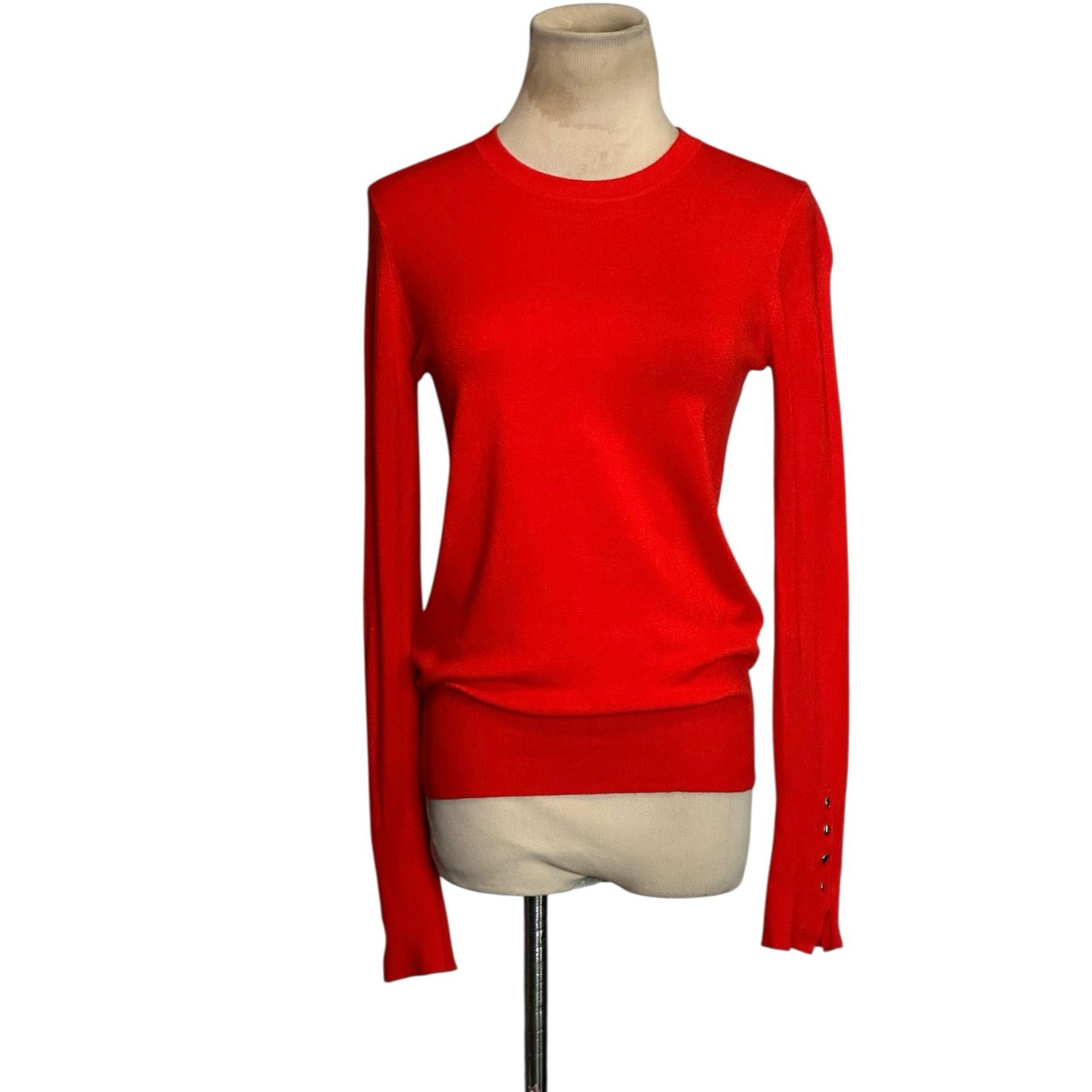 Zara Zara bright red crew neck long sleeves sweater size Small Size S / US 4 / IT 40 - 1 Thumbnail