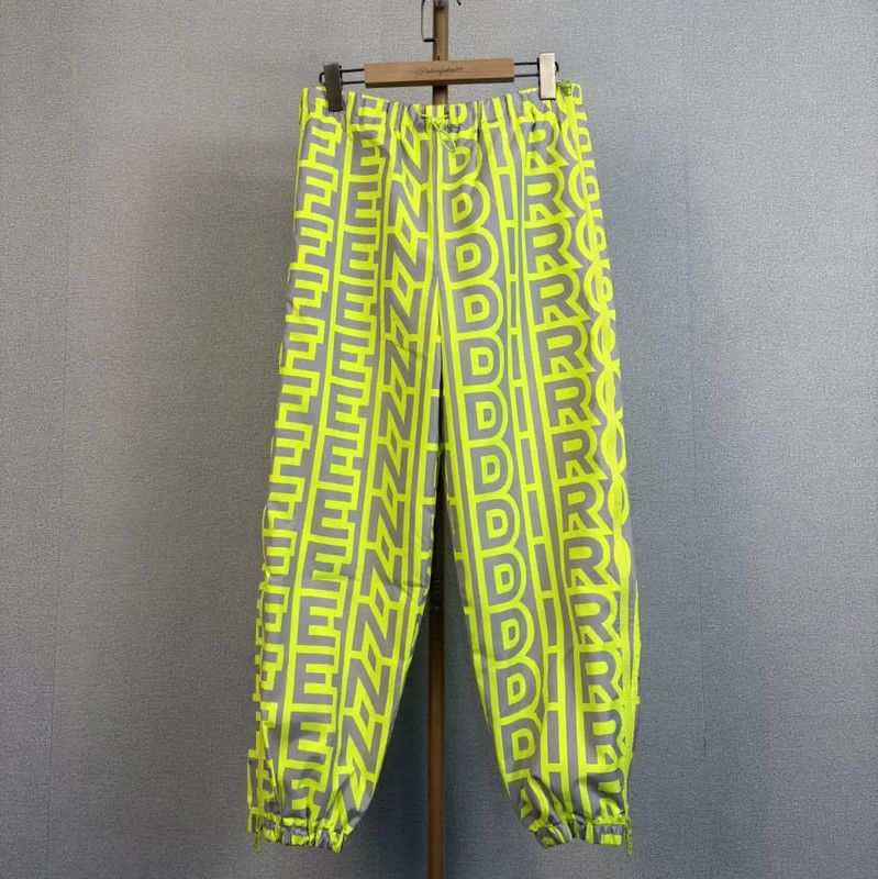 Fendi Fendi XS Neon Green Printed Casual Pants 0089 Size 22" - 1 Thumbnail