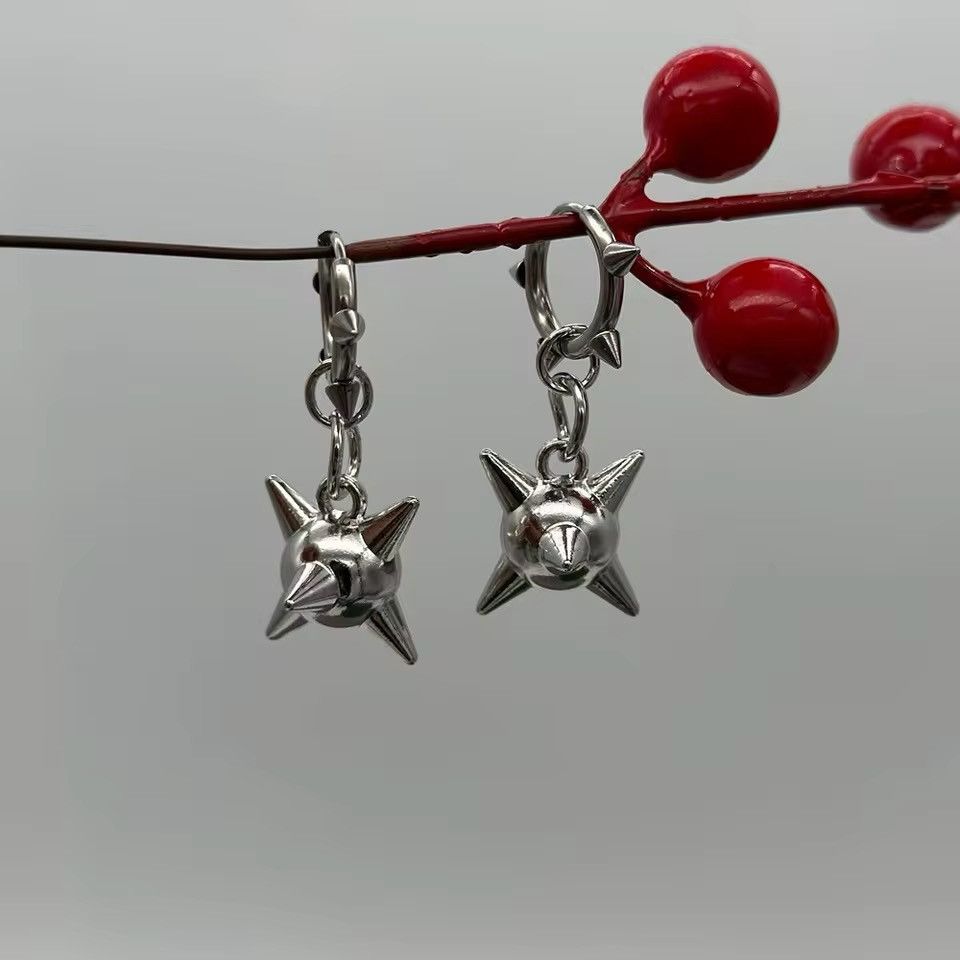 Jewelry Spiky Ball Hoop Earrings Size ONE SIZE - 4 Thumbnail