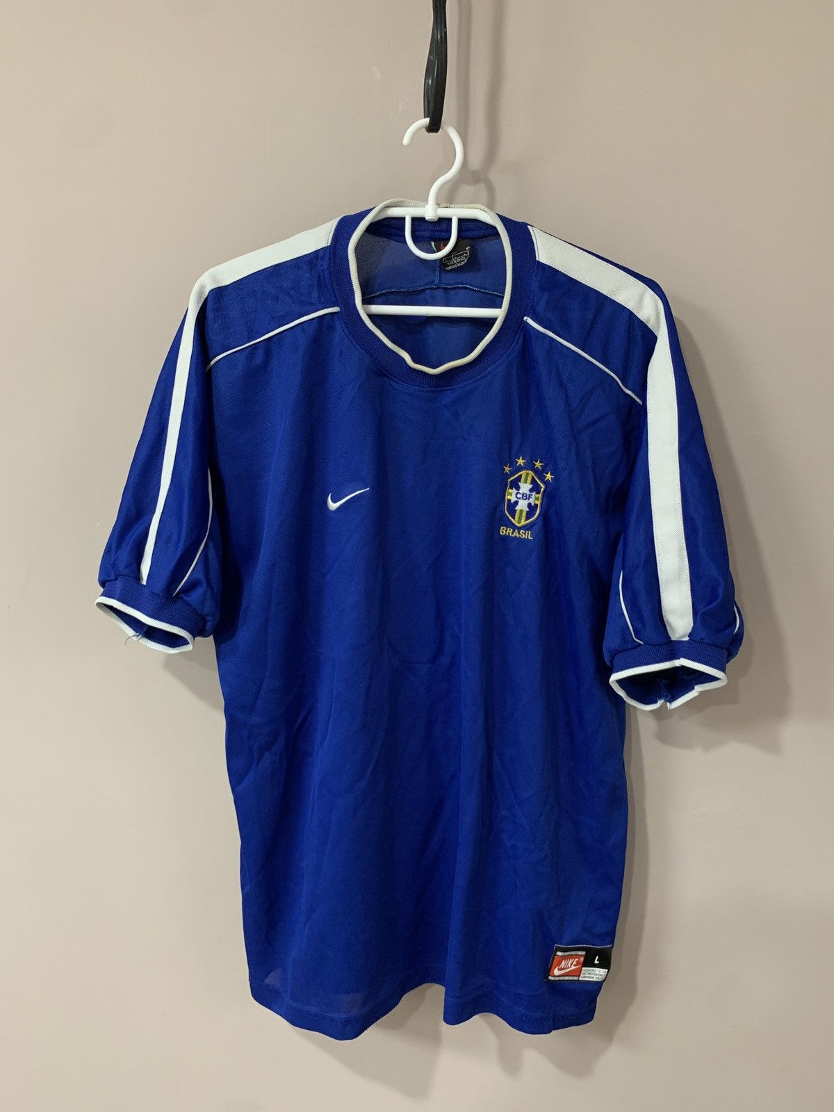 Vintage Brazil 1998 Away World Cup Football Shirt Vintage Soccer L Size US L / EU 52-54 / 3 - 1 Thumbnail