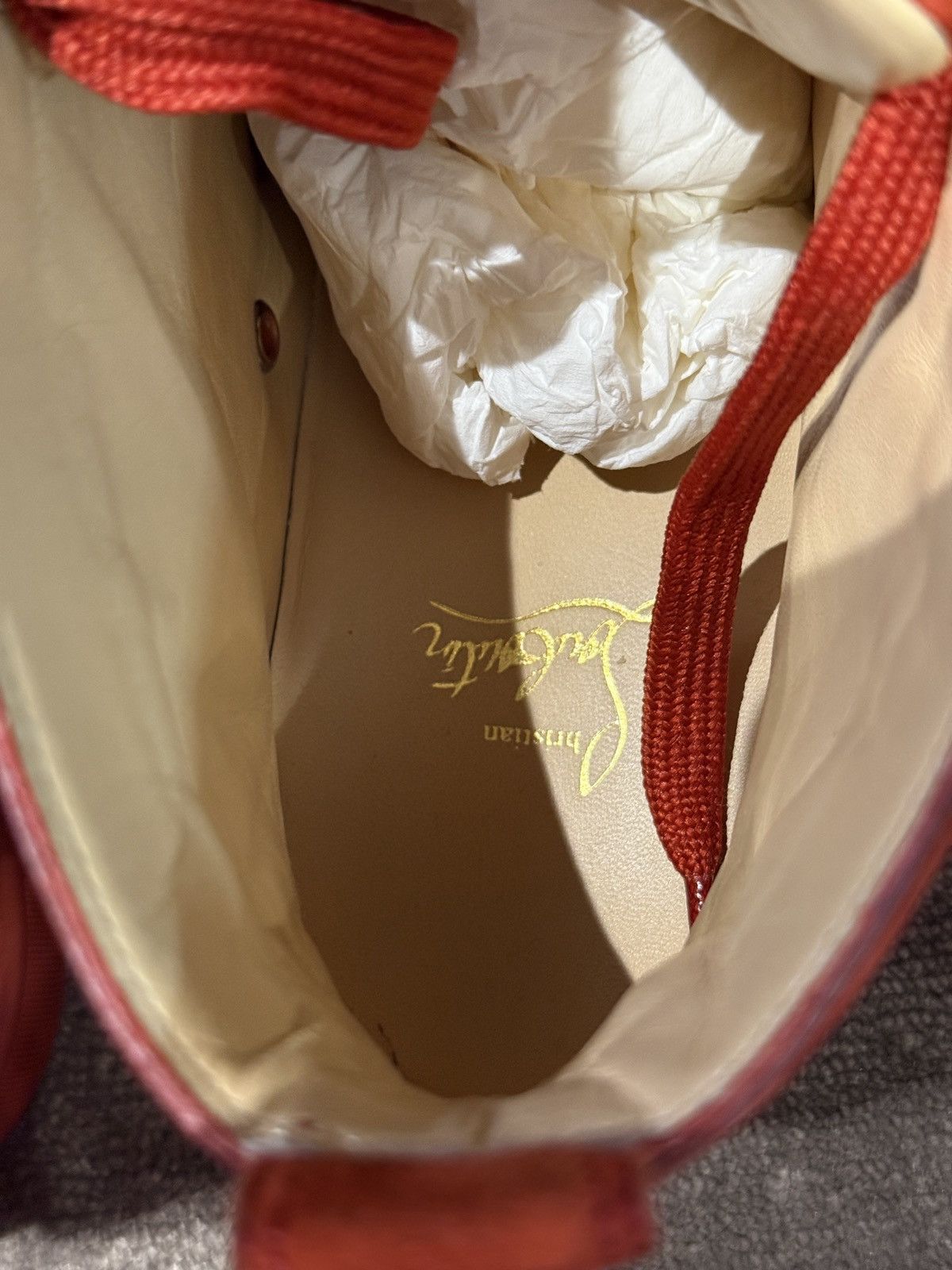 Christian Louboutin Christian Louboutin Red Suede Louis Spikes High Top Sneakers Size US 11 / EU 44 - 13 Thumbnail