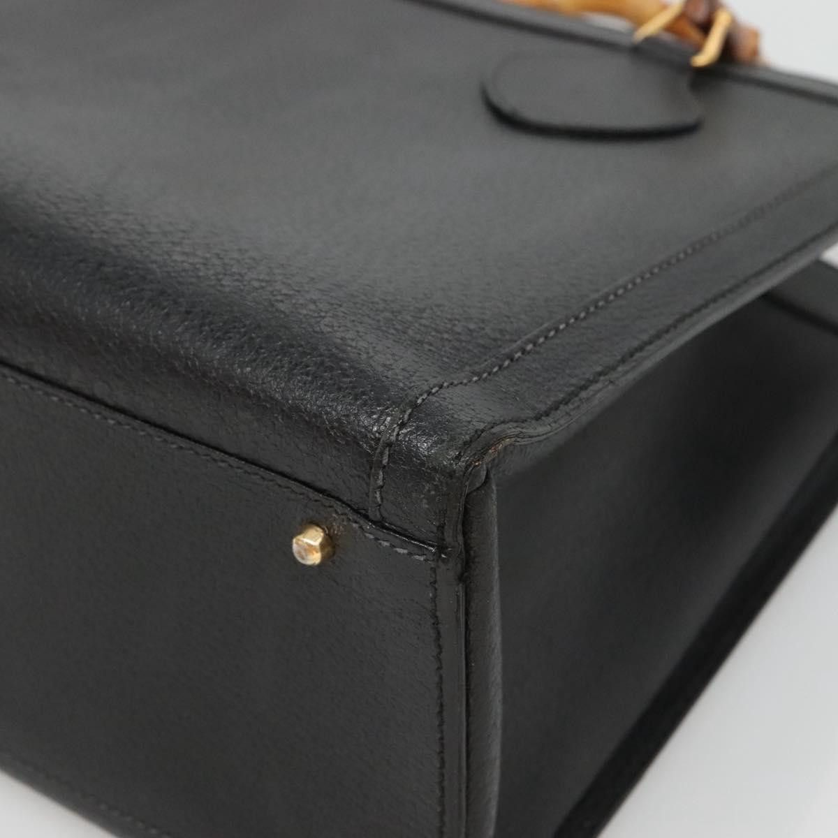 Gucci GUCCI Bamboo Hand Bag Leather Black Gold 002 2853 0260 0 Size ONE SIZE - 10 Thumbnail