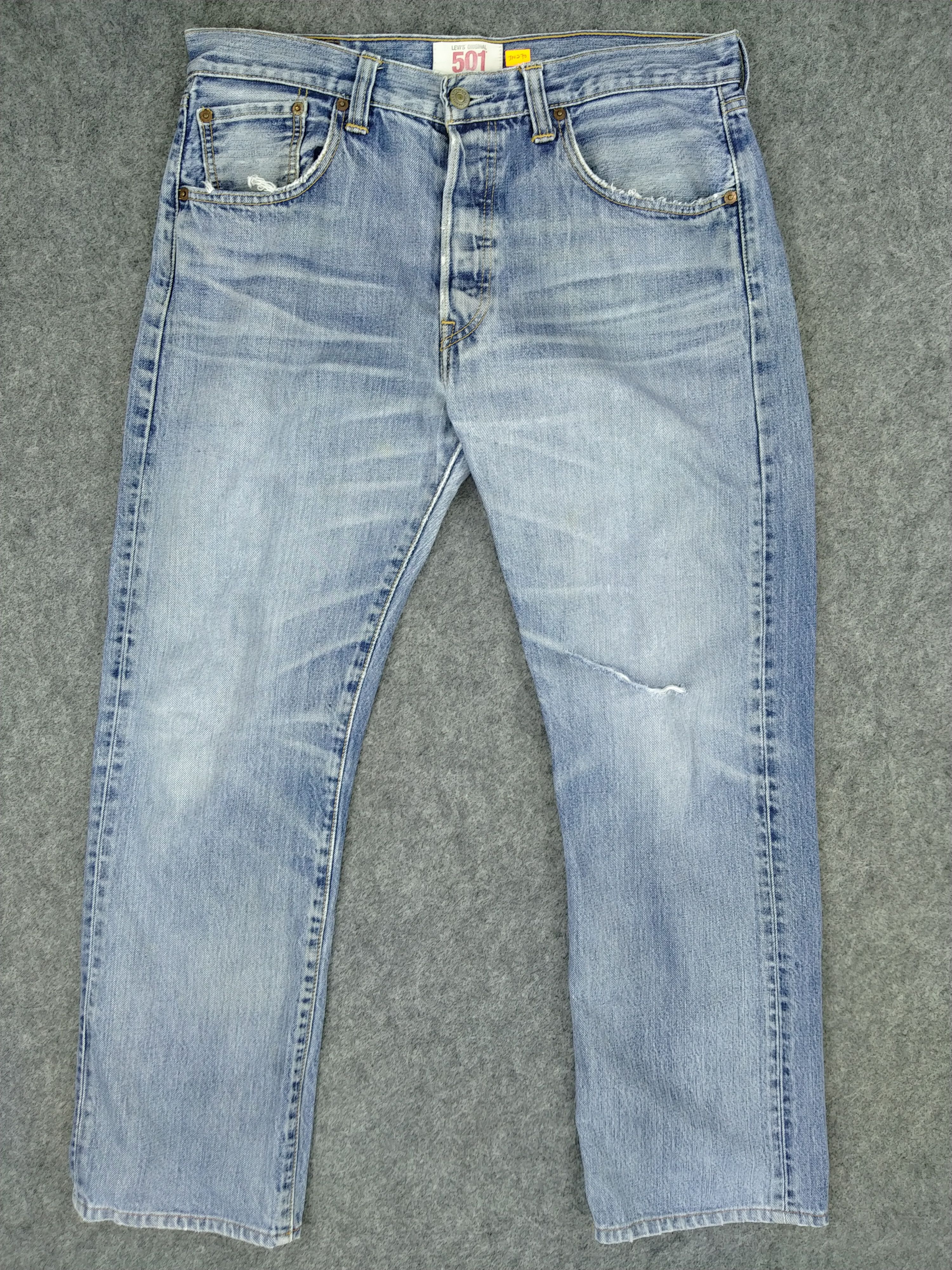 image of Hype Blue Distressed Vintage Levi's 501 34X28.5 Denim -Jn270, Men's