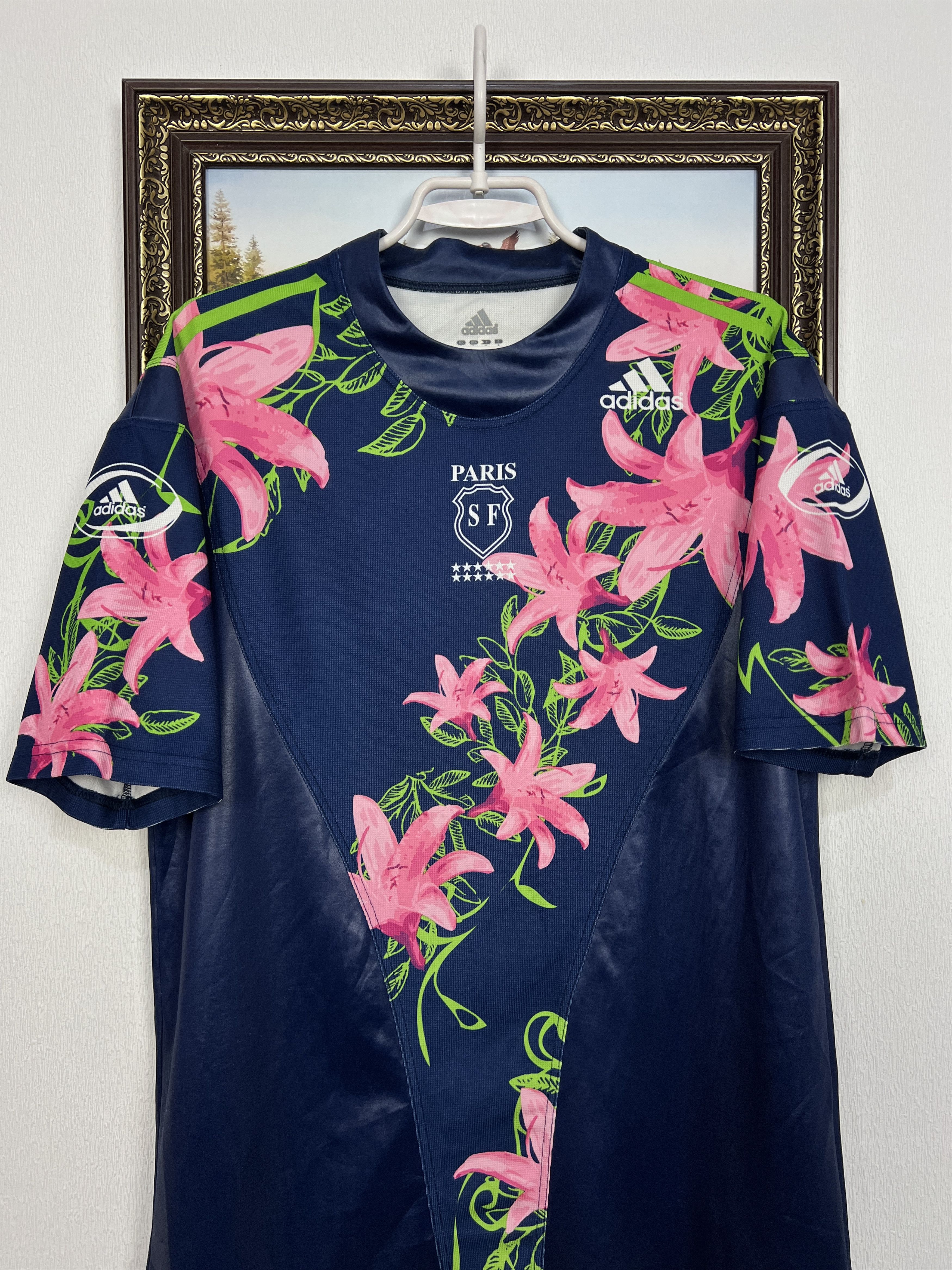 Adidas Vintage 2007 Stade Francais Rugby Union Jersey Trikot Shirt Size US L / EU 52-54 / 3 - 2 Thumbnail