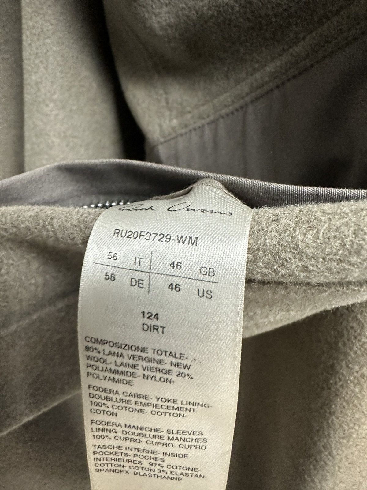 Rick Owens FW20 ‘PERFORMA’ Boiled Wool Outershirt Size US XL / EU 56 / 4 - 6 Thumbnail