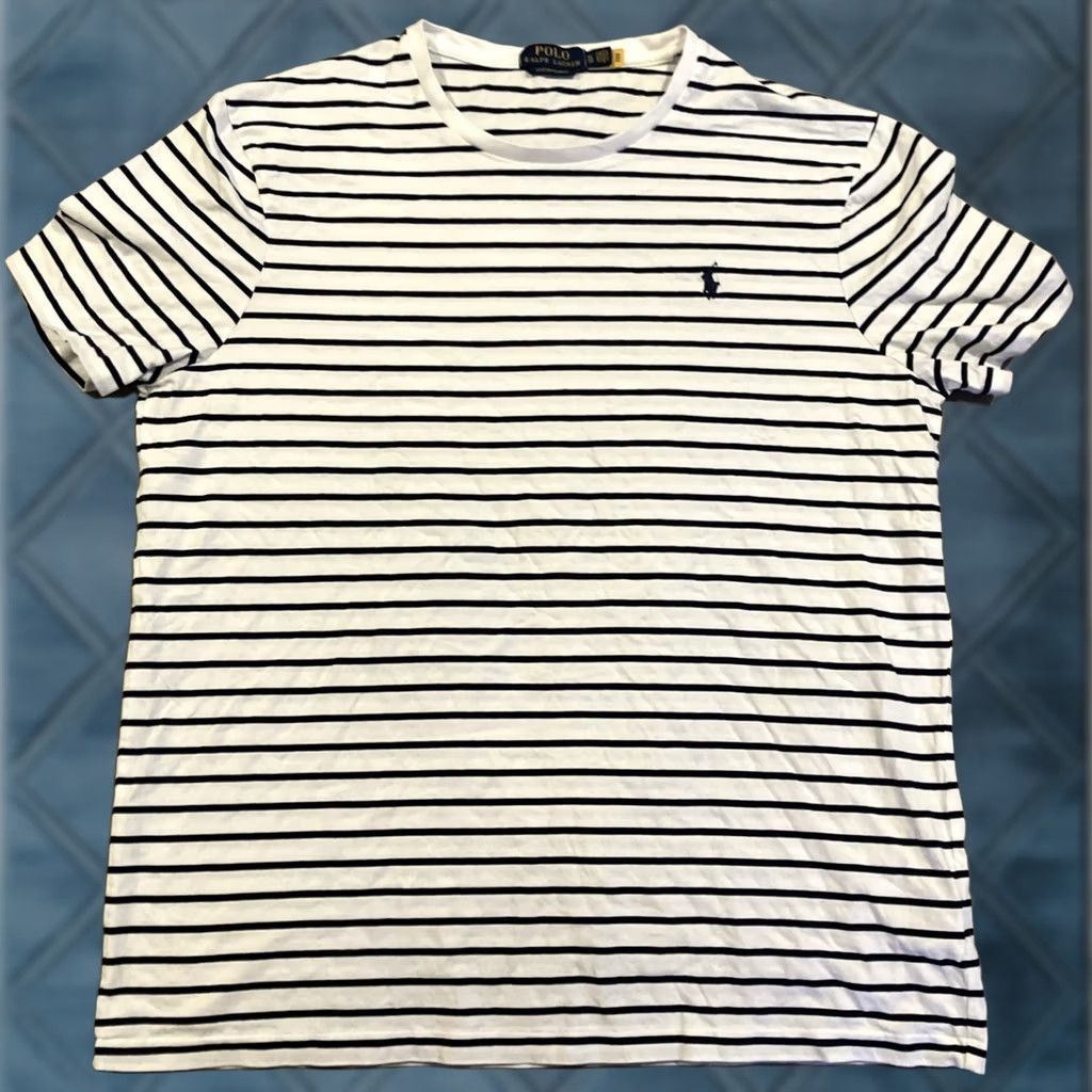 Polo Ralph Lauren Polo Ralph Lauren Mens Large Nautical White Striped Shirt Size US L / EU 52-54 / 3 - 1 Thumbnail
