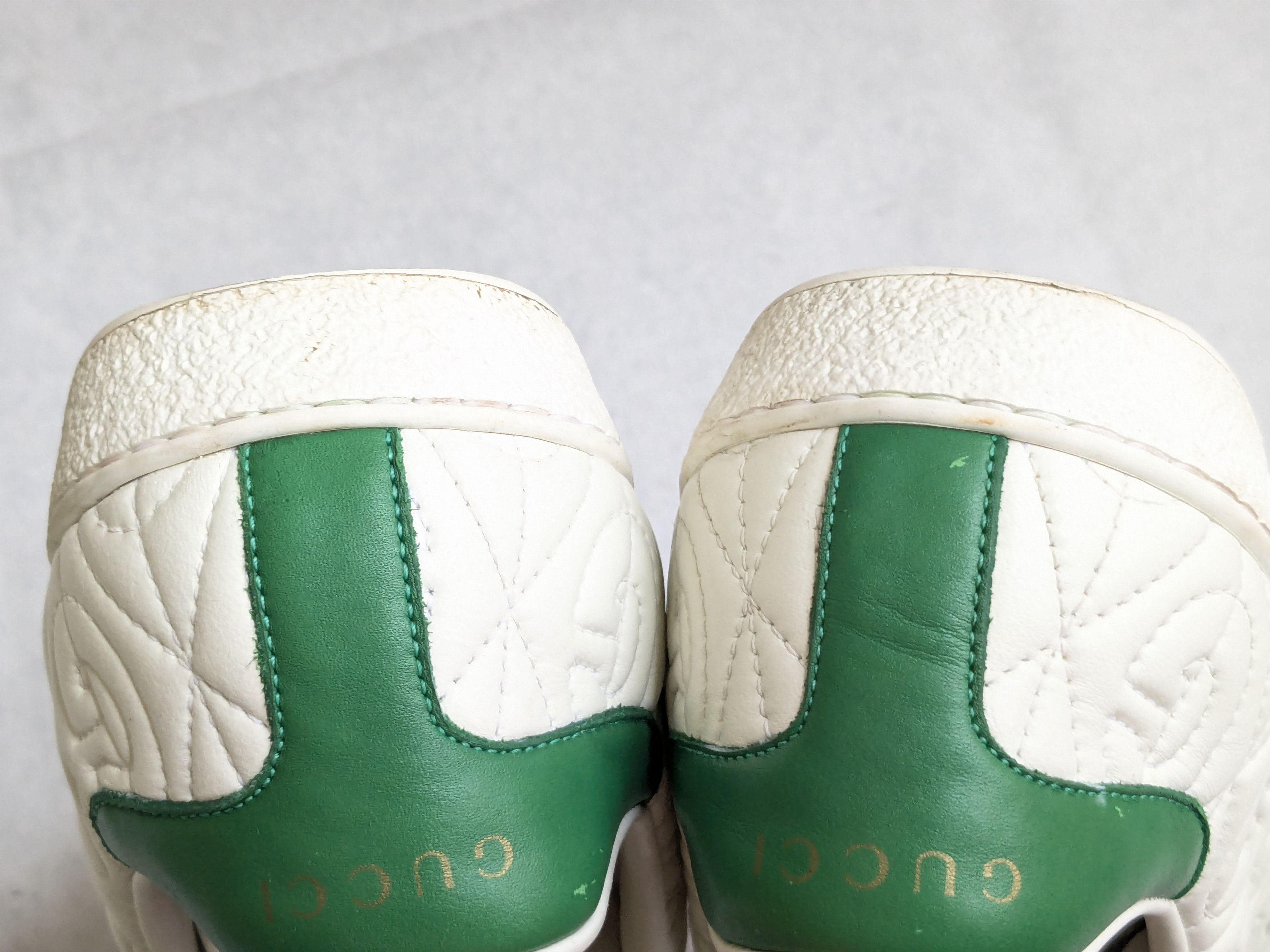 Gucci Gucci Ace Sneakers Rhombus White Green 9.5 Leather Size US 9.5 / EU 42-43 - 17 Thumbnail