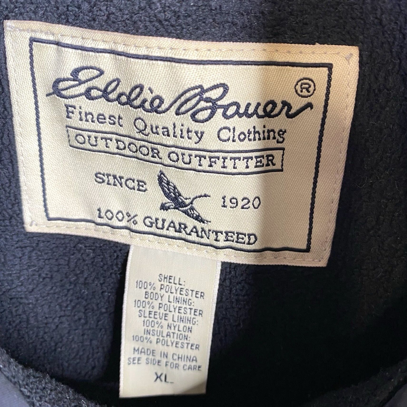 Eddie Bauer VINTAGE Eddie Bauer Jacket Women XL Black Fleece Lined Lightweight Lined Warmup Rain Coat Packable Casual Outdoor 90s Womens Size XL / US 12-14 / IT 48-50 - 3 Thumbnail