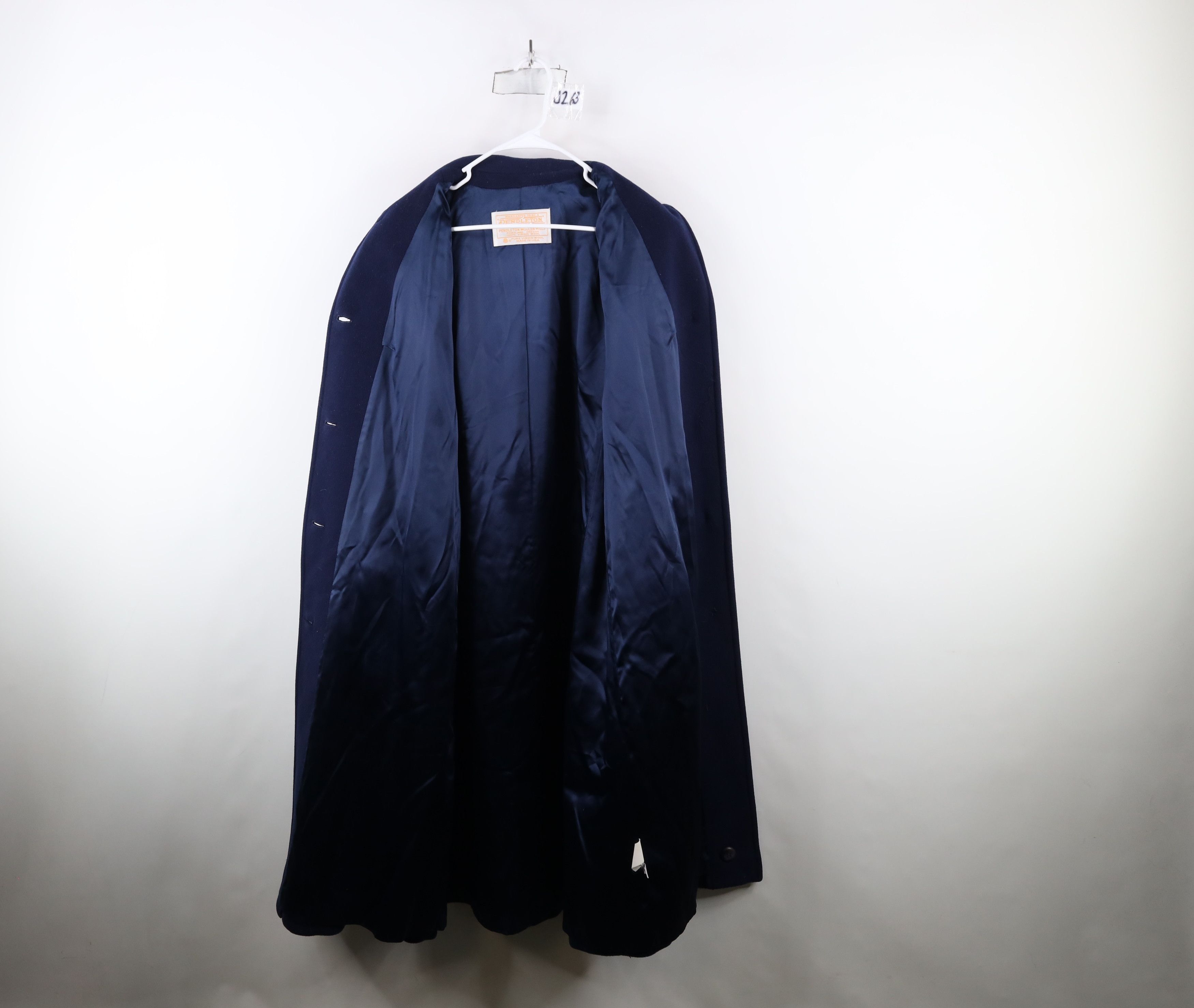Pendleton × Vintage Vintage 90s Pendleton Heavy Wool Trench Coat Jacket Blue USA Size XL / US 12-14 / IT 48-50 - 10 Thumbnail
