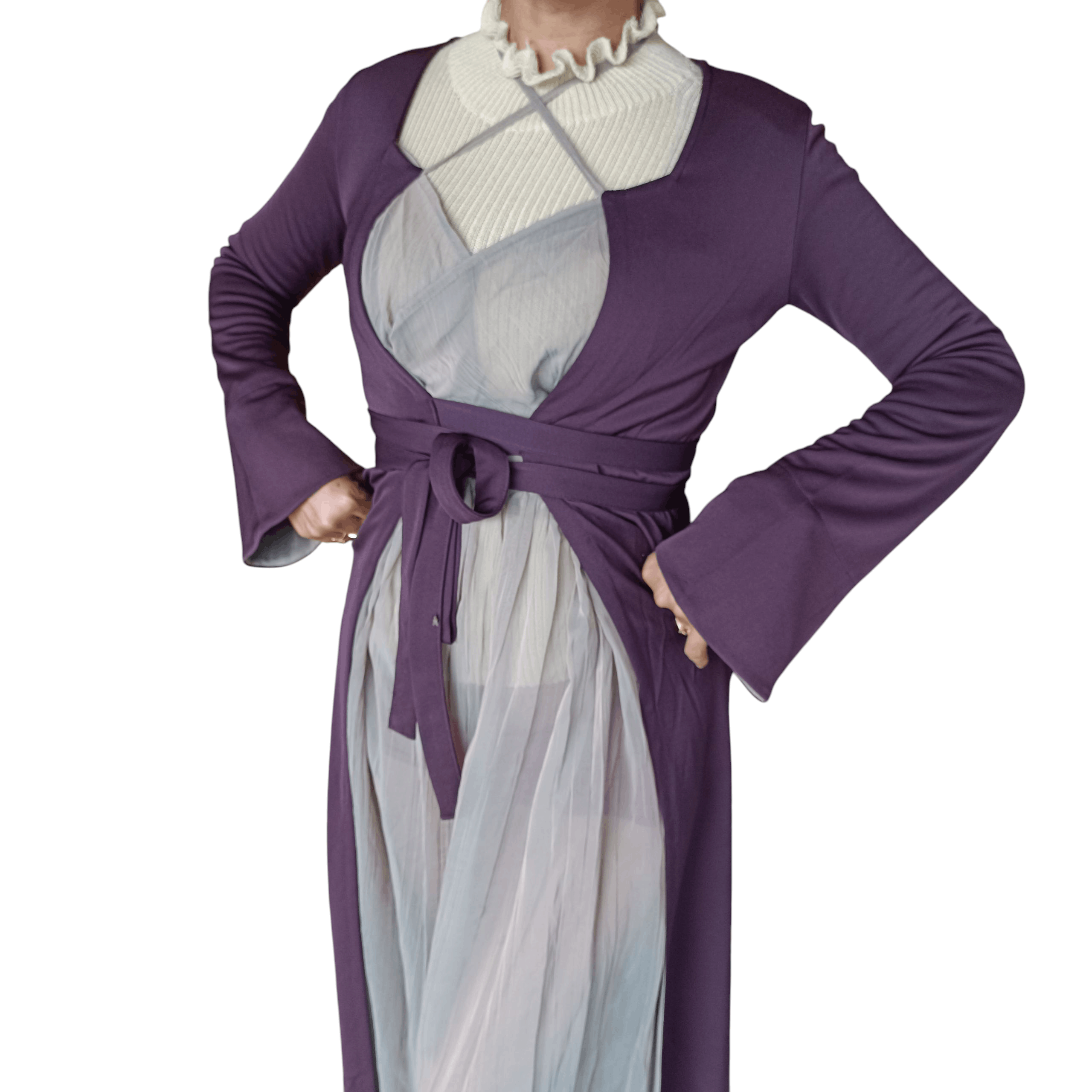 Jean Paul Gaultier 1990s Jean Paul Gaultier Chiffon Wrap Dress Purple Size S / US 4 / IT 40 - 3 Thumbnail