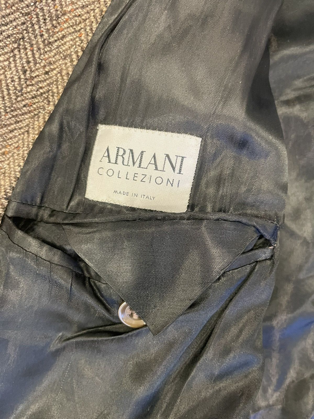 Armani Collezioni × Vintage 3-Button Herringbone Jacket Size 46R - 8 Thumbnail