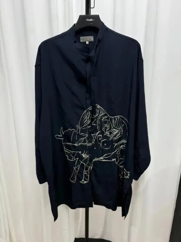 Yohji Yamamoto Sz 2 Yohji Yamamoto Pour Homme Painting Stitches Shirt-2507 Size US M / EU 48-50 / 2 - 7 Thumbnail