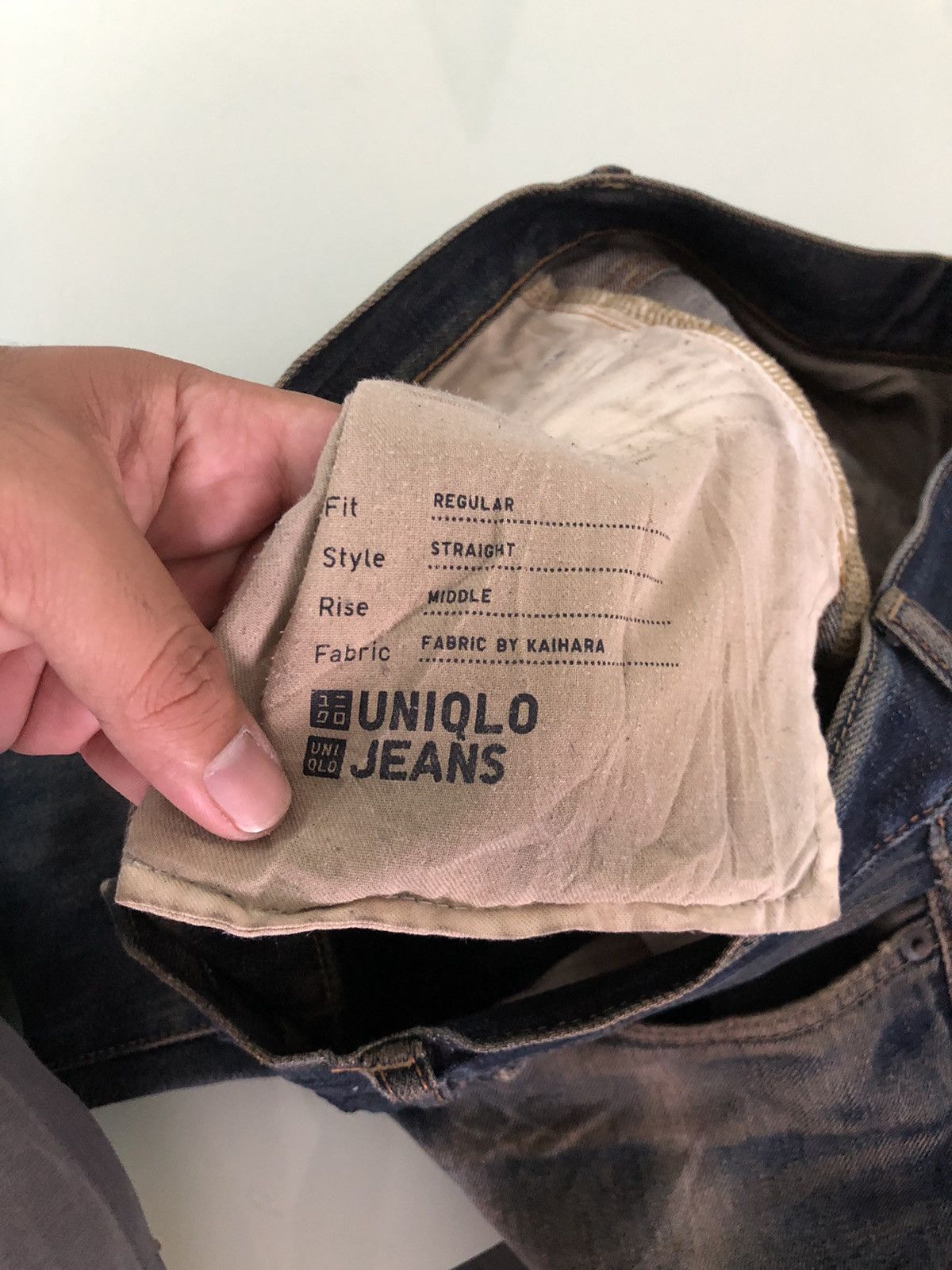 Uniqlo Uniqlo Flare Distressed Kaihara Denim Wax Jeans Straight Cut Size US 35 - 18 Thumbnail