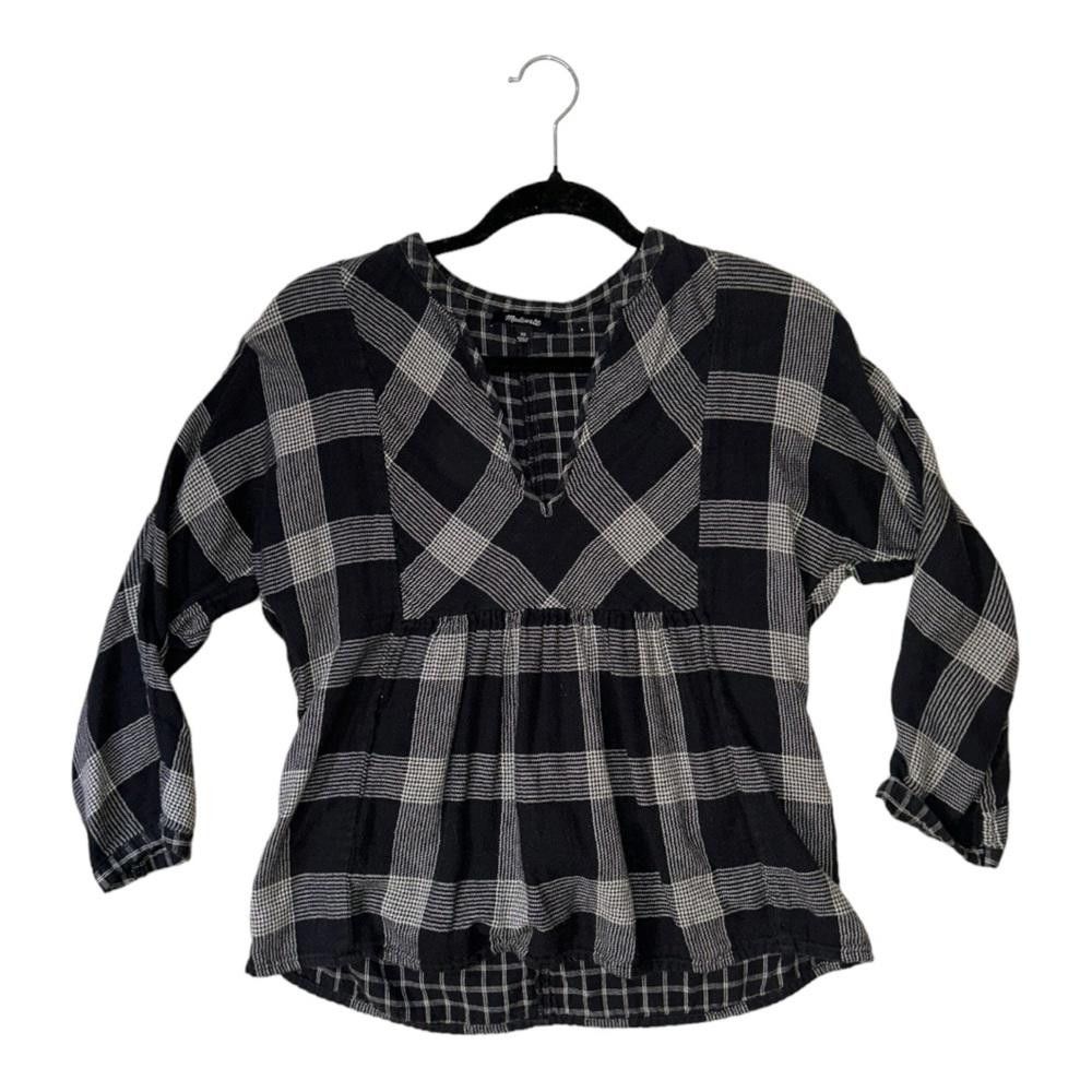 Madewell Madewell l Plaid Babydoll Top XS Size XS / US 0-2 / IT 36-38 - 2 Thumbnail