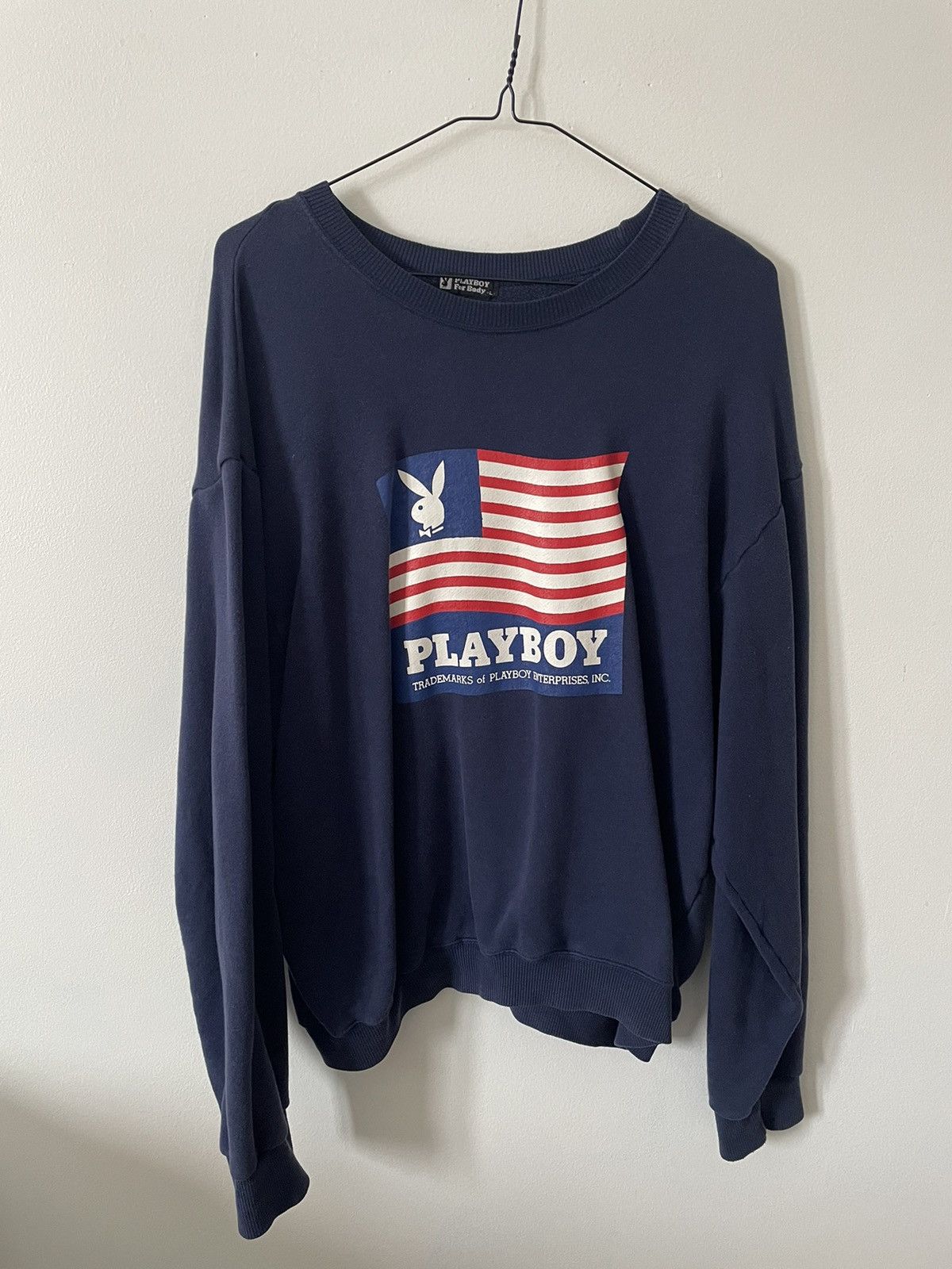 Japanese Brand × Playboy × Vintage Vintage Playboy American Flag Sweatshirt Size US L / EU 52-54 / 3 - 1 Thumbnail
