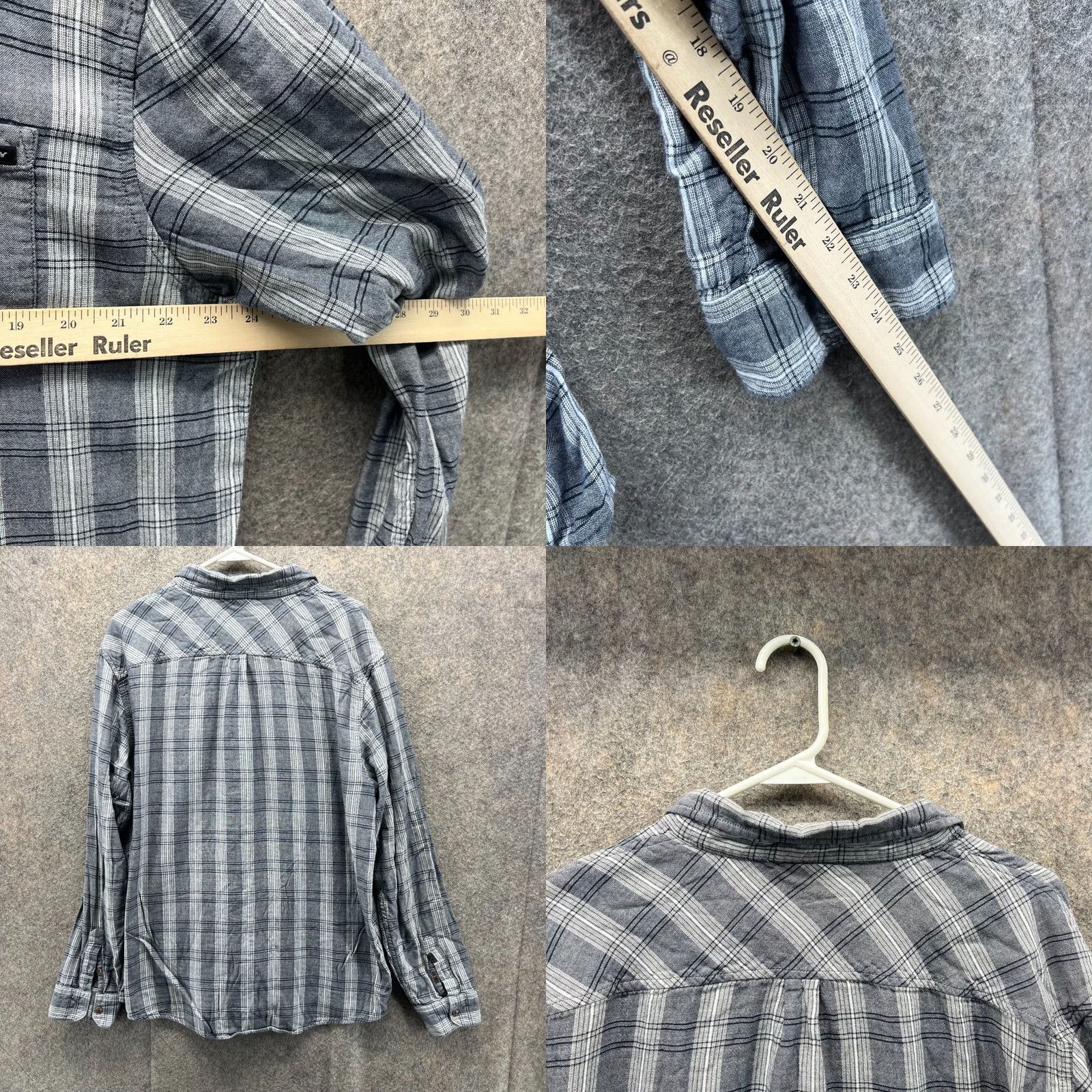 Oakley Oakley Shirt Men XL Gray Plaid Button-Up Casual Lightweight Cotton Long Sleeve Size US XL / EU 56 / 4 - 8 Thumbnail