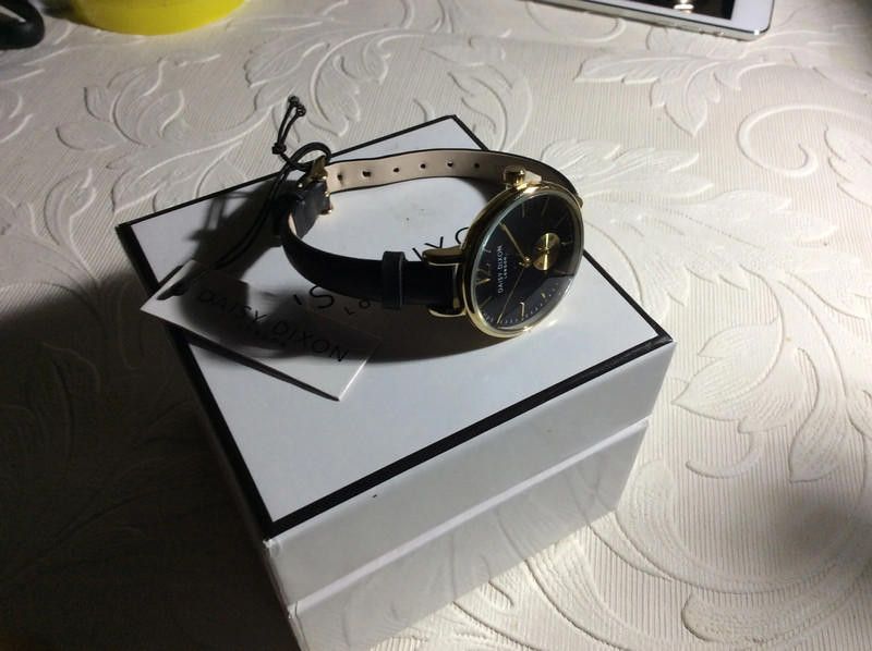 Designer Daisy Dixon black dial black leather strap watch Size ONE SIZE - 10 Thumbnail