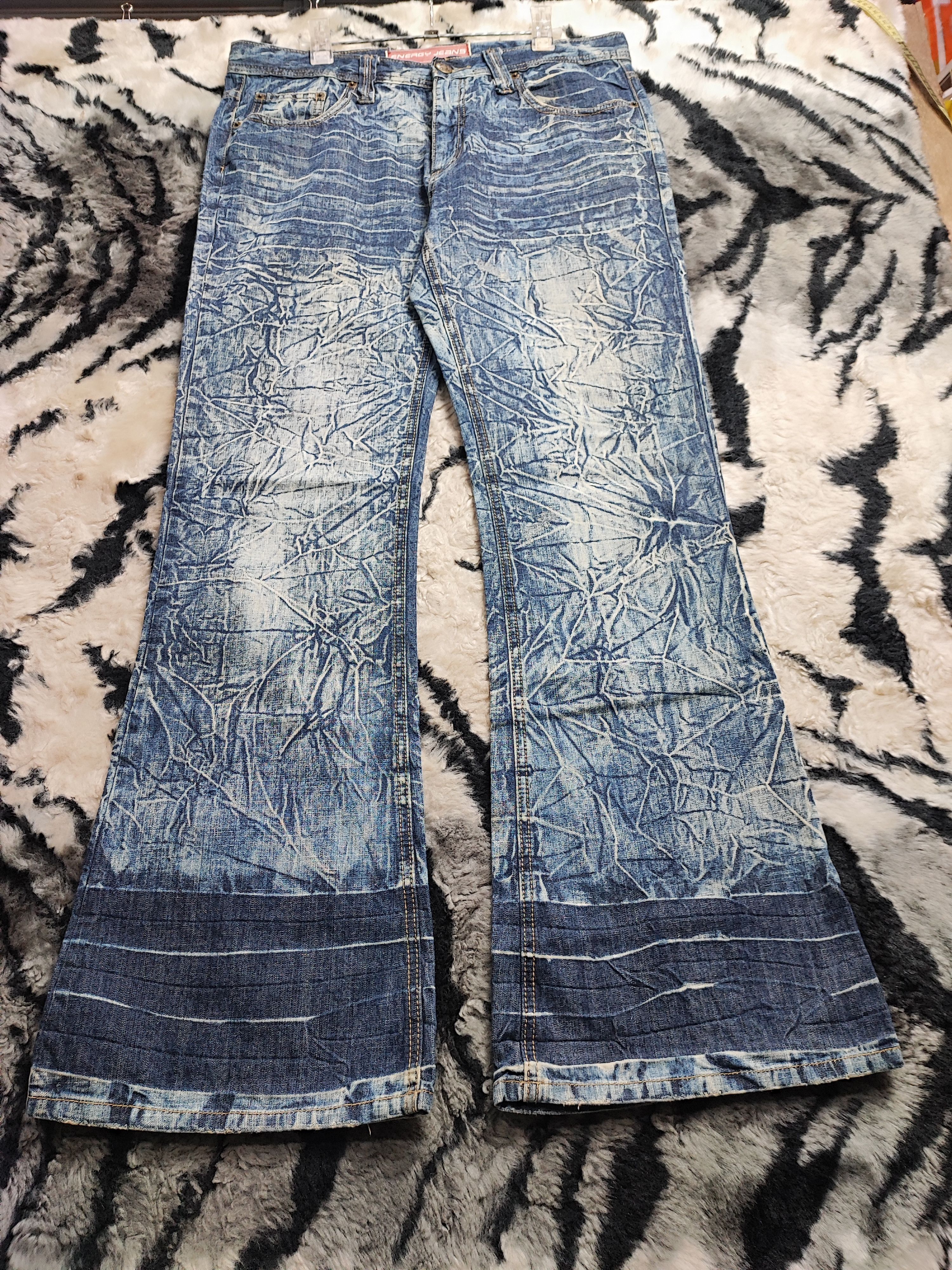 14th Addiction Vintage energy y2k bootcut baggy wide leg flare denim jeans Size US 35 - 2 Thumbnail