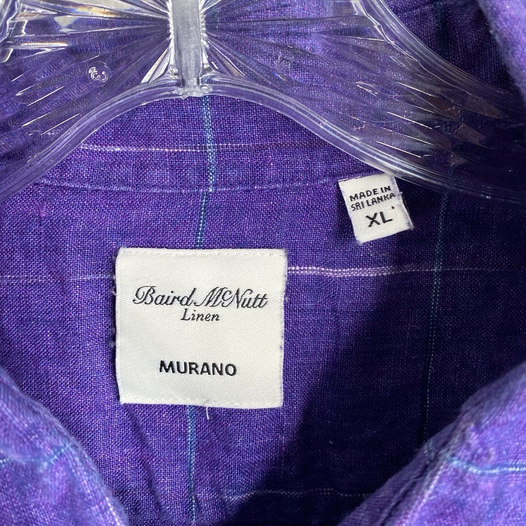 Murano **Baird McNutt Men's XL Purple Linen Check Shirt** User: Baird McNutt Men's XL Murano Purple Linen Check Shirt Size US XL / EU 56 / 4 - 3 Thumbnail