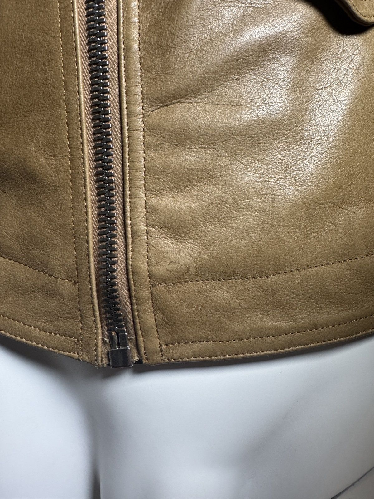 Rick Owens Rick Owens Camel Beige Leather Biker Jacket – FW16 Mastodon Size US S / EU 44-46 / 1 - 6 Thumbnail
