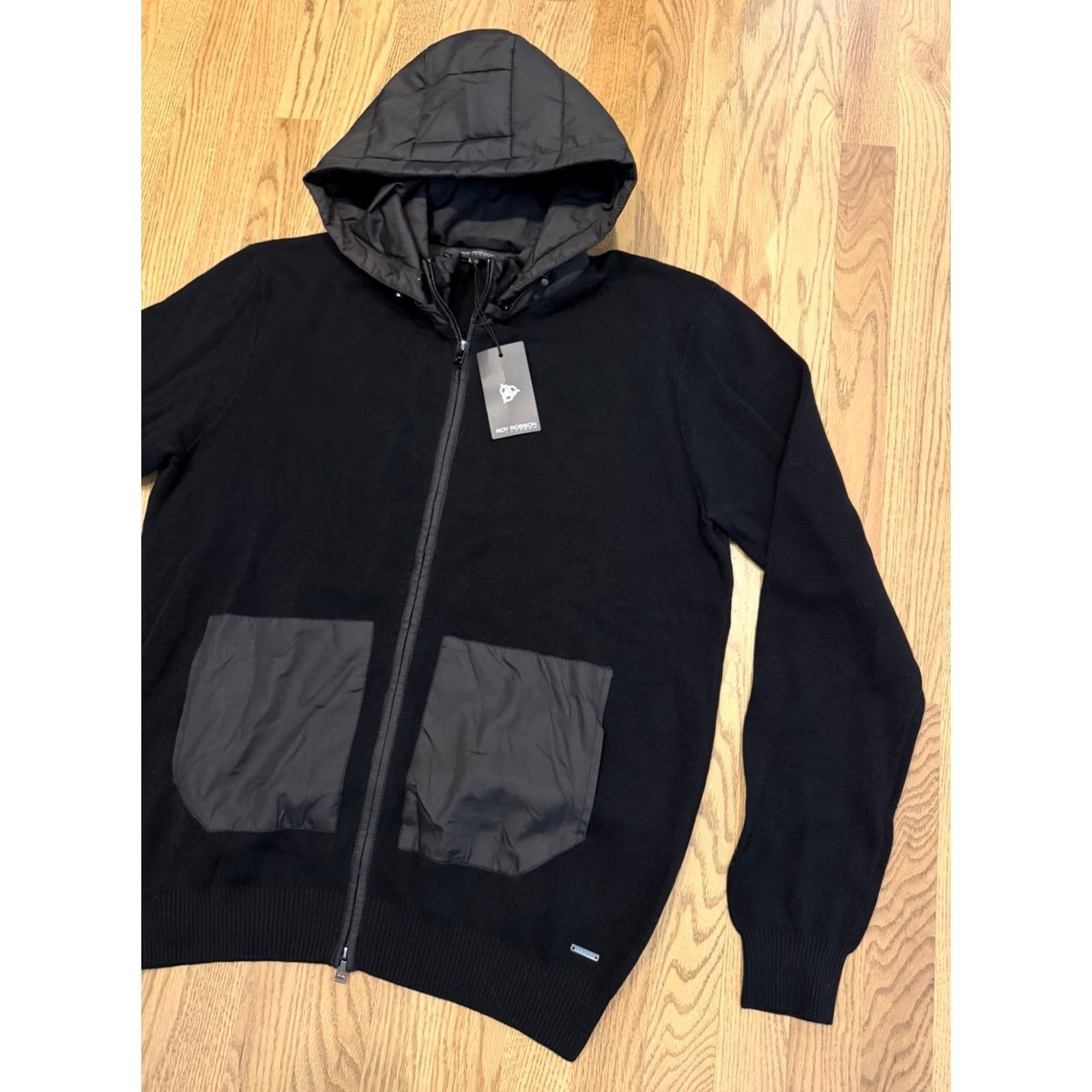 Vintage ROY ROBSON Full Zip Hoodie Sweatshirt Men’s XL Black NWT Size US XL / EU 56 / 4 - 4 Thumbnail