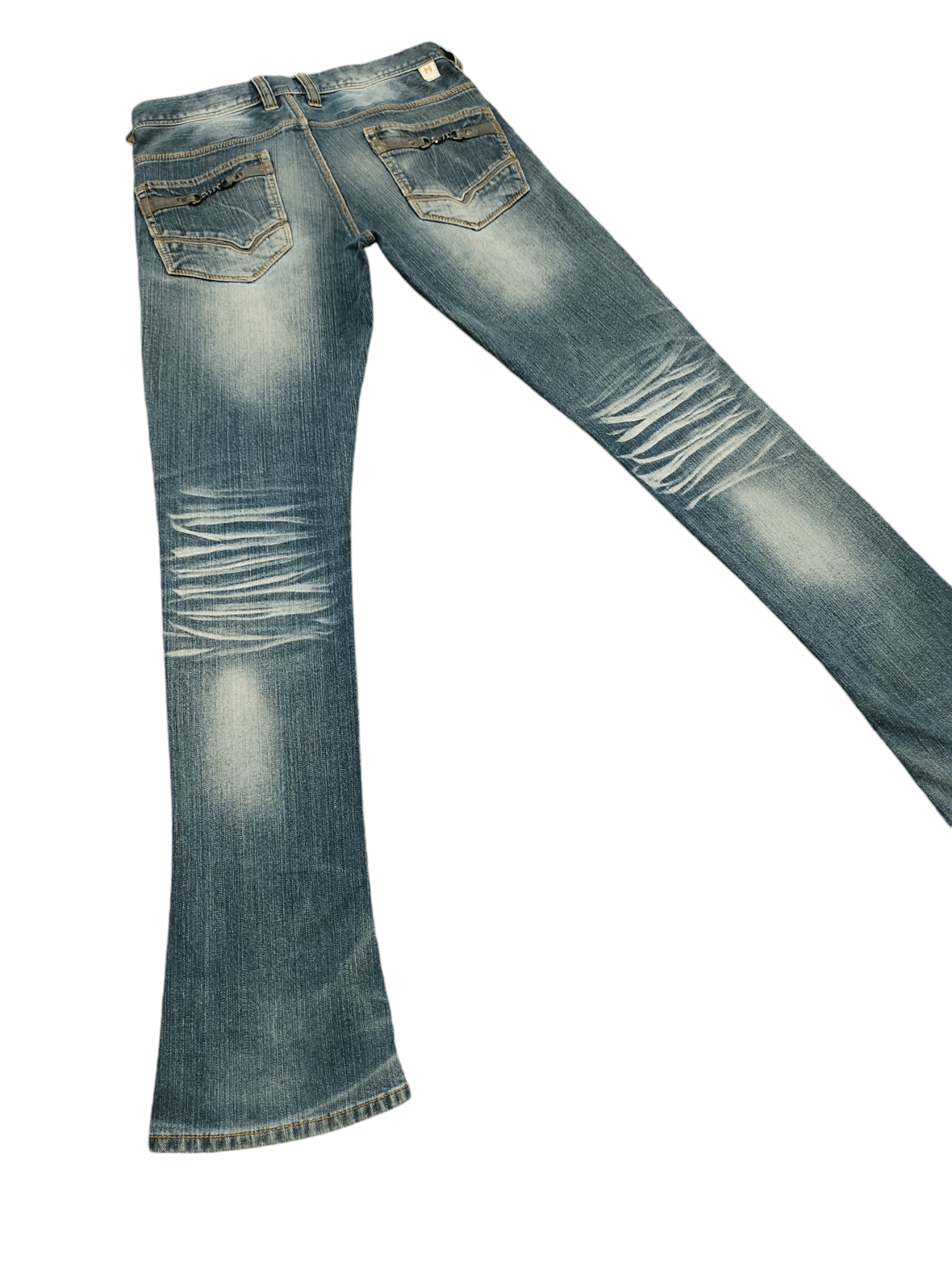 If Six Was Nine Flare Slim Jeans Nicole Club Clawmark Distress Faded Bootcut Size US 30 / EU 46 - 15 Thumbnail