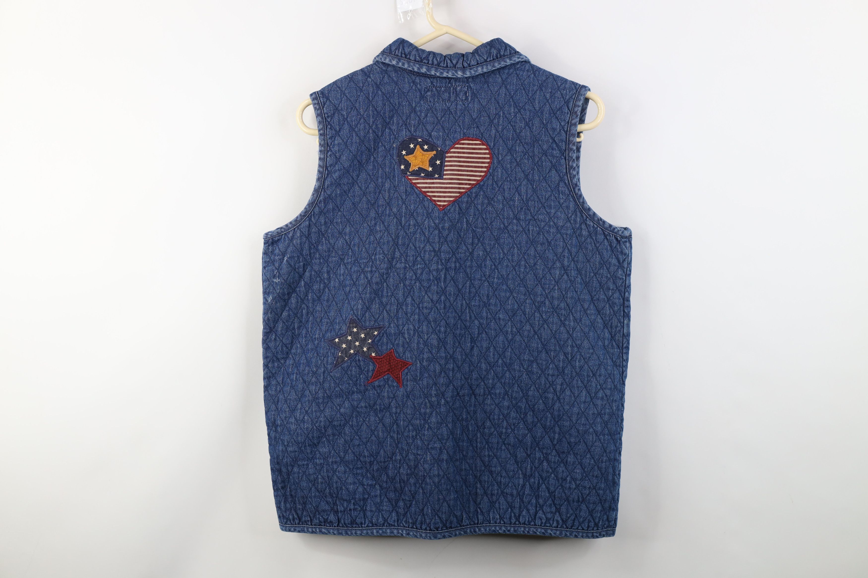 Vintage Vintage 90s Streetwear Patchwork Quilted Denim Vest Jacket Size L / US 10 / IT 46 - 13 Thumbnail