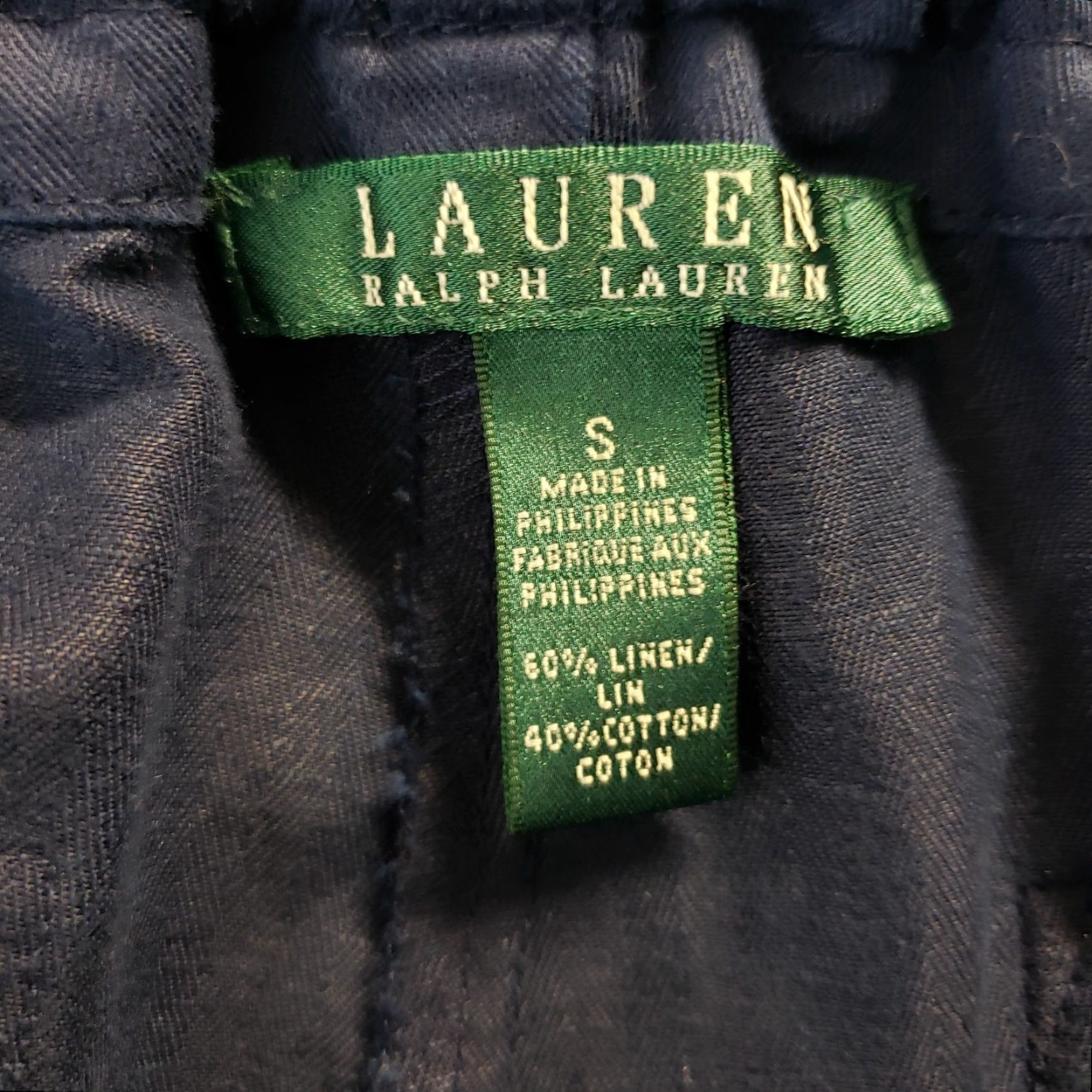 Ralph Lauren Lauren Ralph Lauren Womens Cropped Pants Sz Small Blue Linen Blend Pull On Solid Size 28" / US 6 / IT 42 - 6 Thumbnail