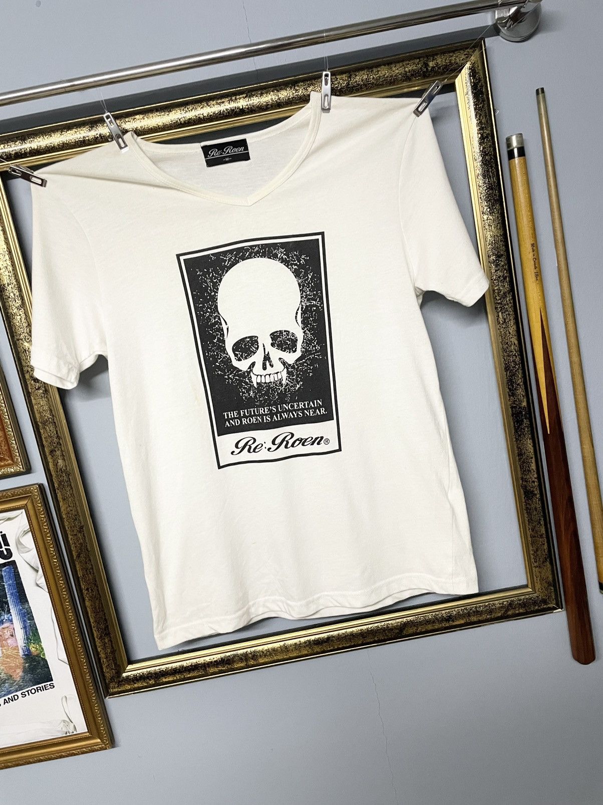 Designer Vintage 1990s Japan Designer Re Roen Skull Biohazard Tee Size US S / EU 44-46 / 1 - 2 Thumbnail